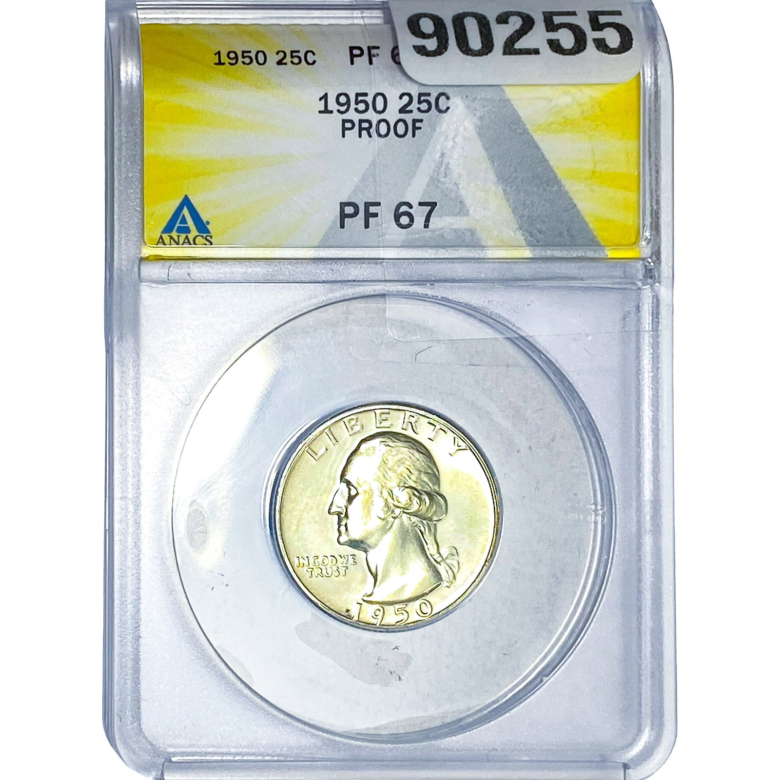 1950 Washington Silver Quarter ANACS PF67 PROOF: 1950 Washington Silver Quarter ANACS PF67 PROOF