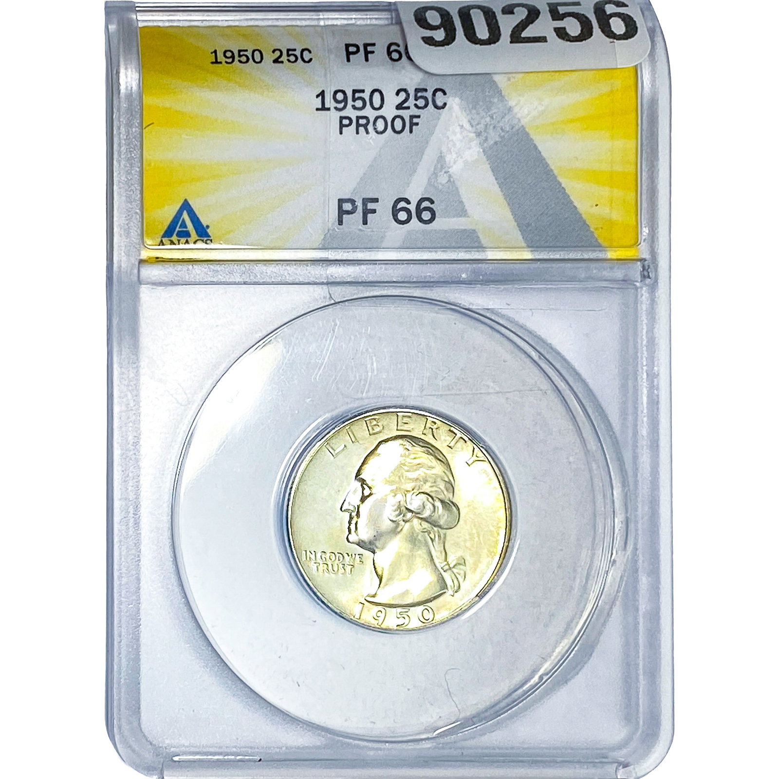 1950 Washington Silver Quarter ANACS PF66 PROOF: 1950 Washington Silver Quarter ANACS PF66 PROOF