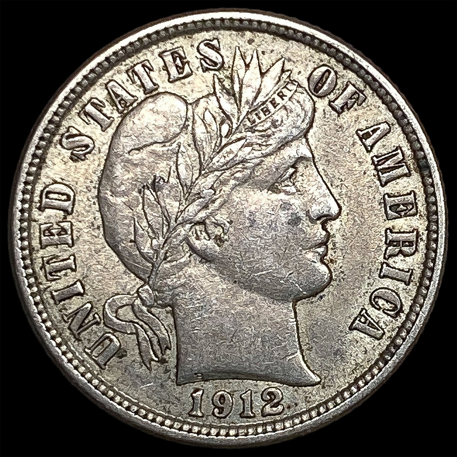 1912 Barber Dime CLOSELY UNCIRCULATED: 1912 Barber Dime CLOSELY UNCIRCULATED