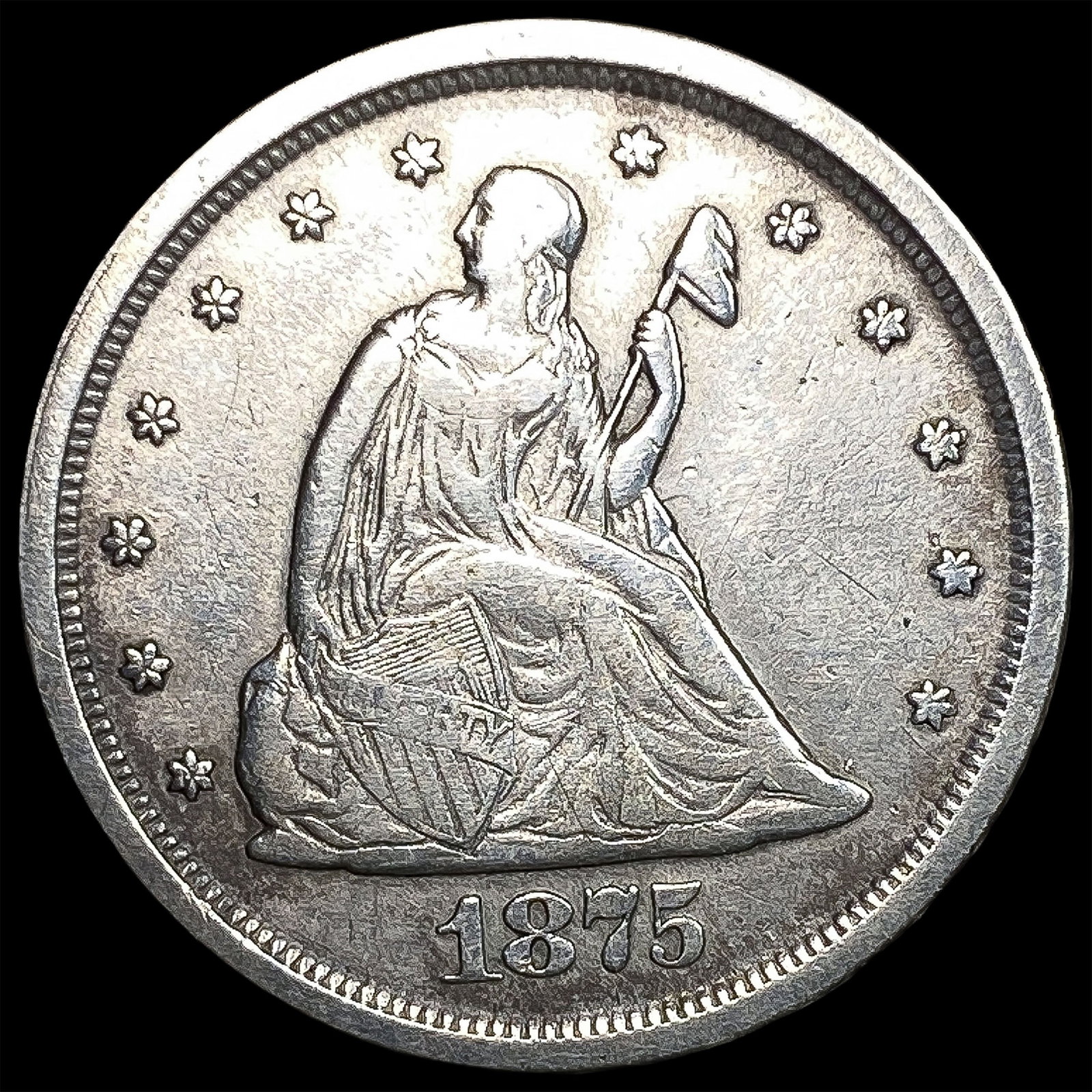 1875-S Silver Twenty Cents NEARLY UNCIRCULATED: 1875-S Silver Twenty Cents NEARLY UNCIRCULATED