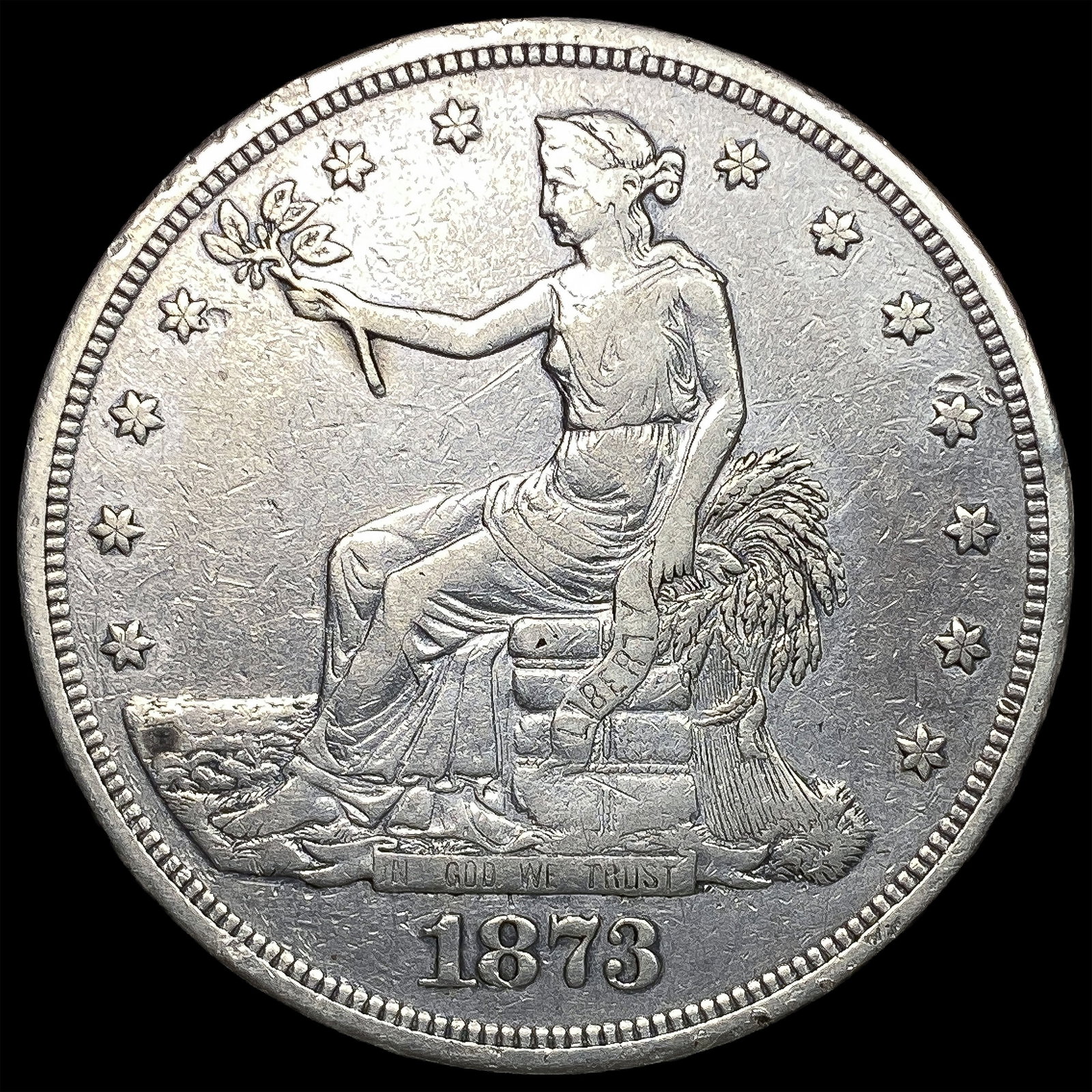 1873 Silver Trade Dollar NEARLY UNCIRCULATED: 1873 Silver Trade Dollar NEARLY UNCIRCULATED