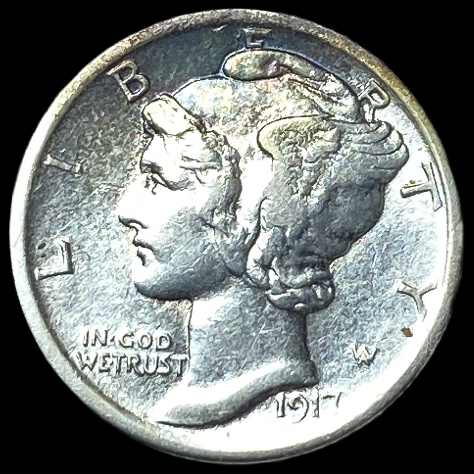 1917-D Silver Mercury Dime CLOSELY UNCIRCULATED: 1917-D Silver Mercury Dime CLOSELY UNCIRCULATED