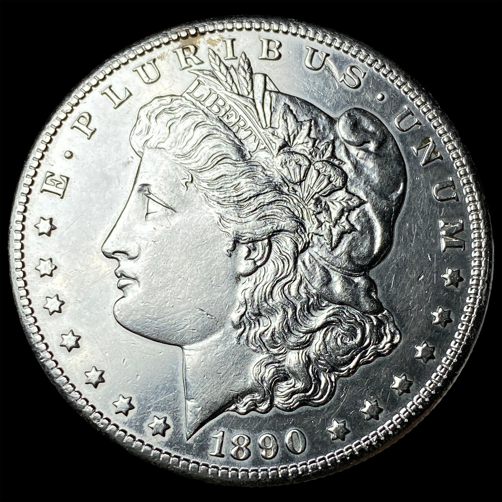 1890-CC Silver Morgan Dollar CLOSELY UNCIRCULATED: 1890-CC Silver Morgan Dollar CLOSELY UNCIRCULATED
