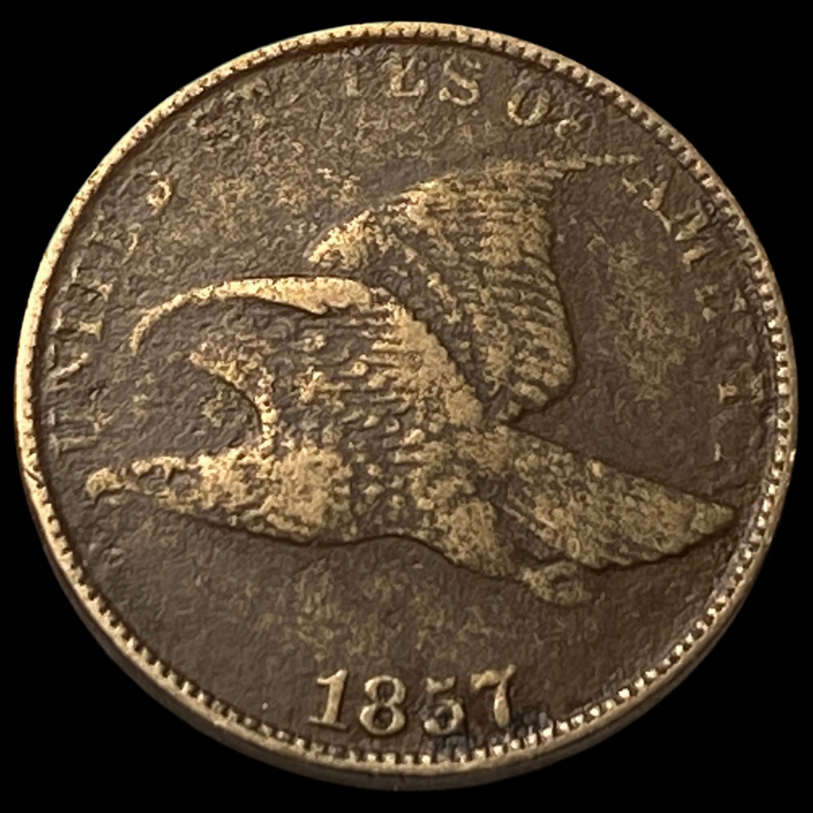 1857 Flying Eagle Cent NEARLY UNCIRCULATED (1 of 2)