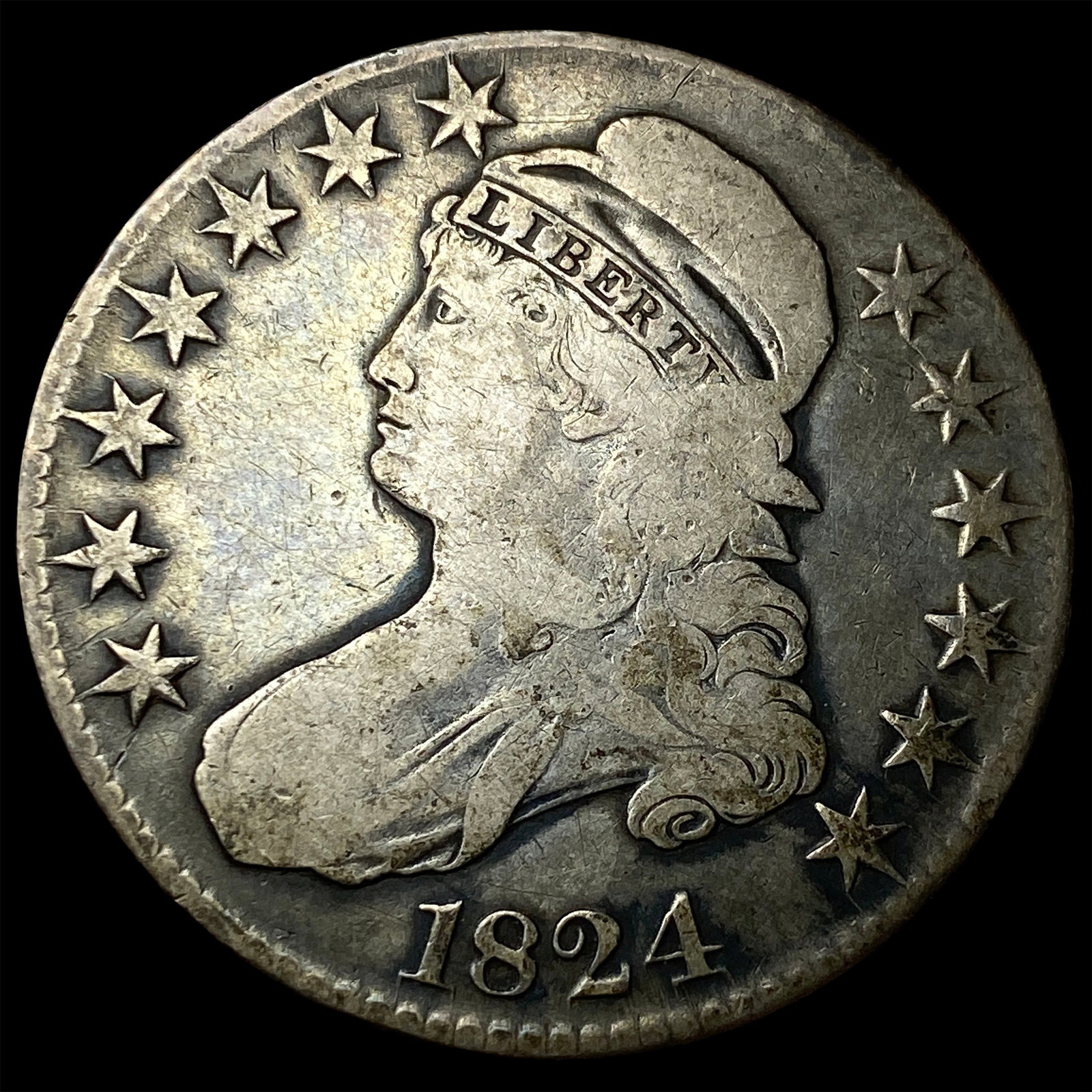 1824 Capped Bust Half Dollar LIGHTLY CIRCULATED (1 of 2)