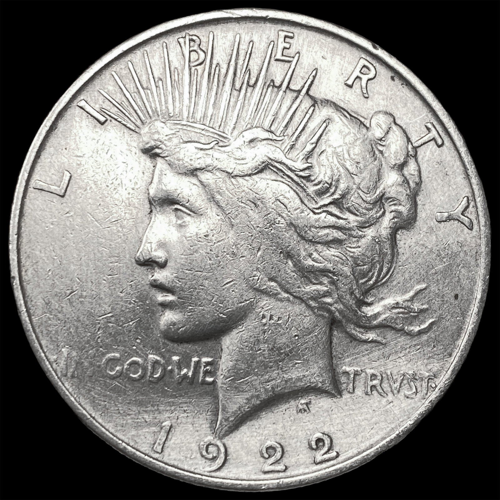 1922-D Silver Peace Dollar ABOUT UNCIRCULATED: 1922-D Silver Peace Dollar ABOUT UNCIRCULATED