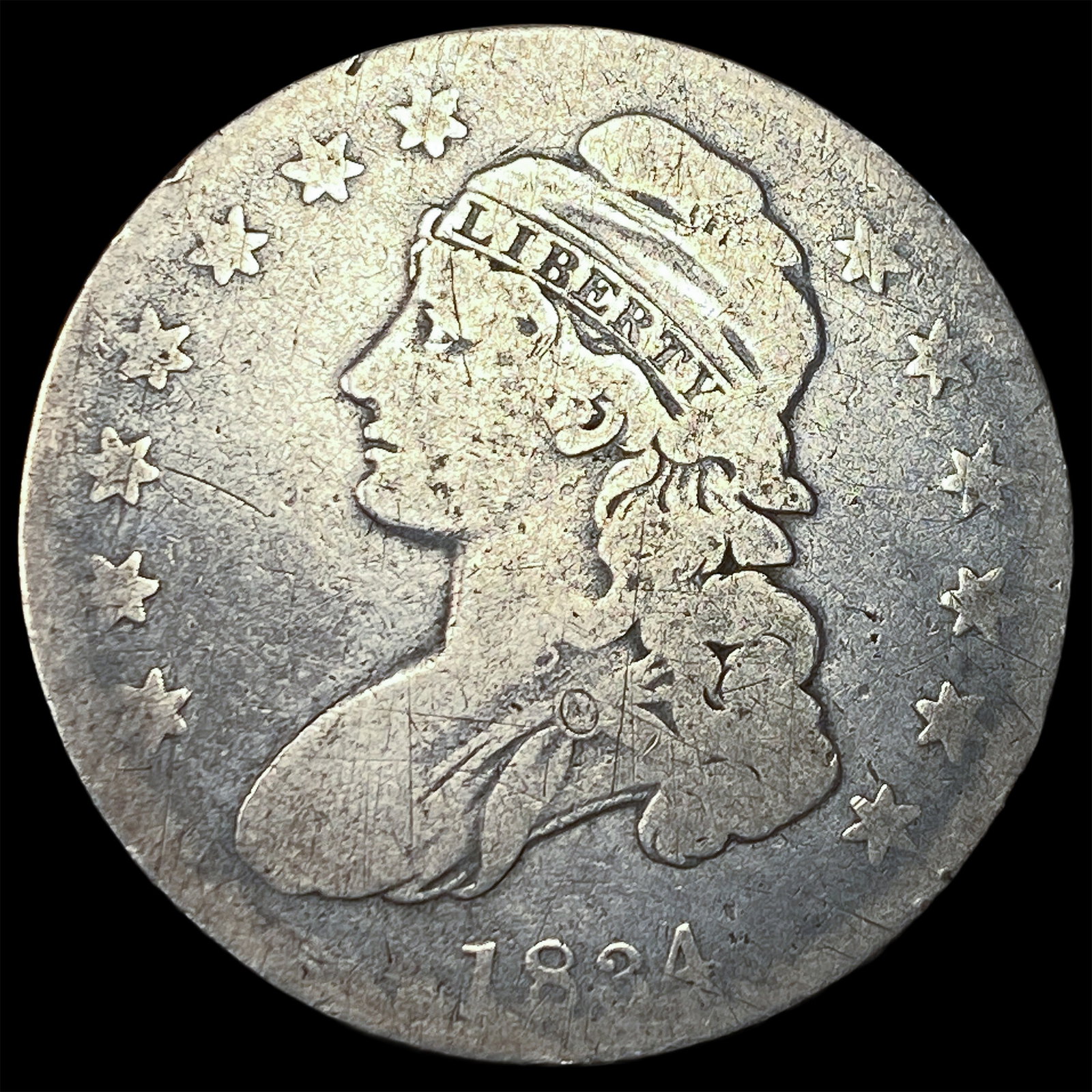 1834 Capped Bust Half Dollar LIGHTLY CIRCULATED: 1834 Capped Bust Half Dollar LIGHTLY CIRCULATED