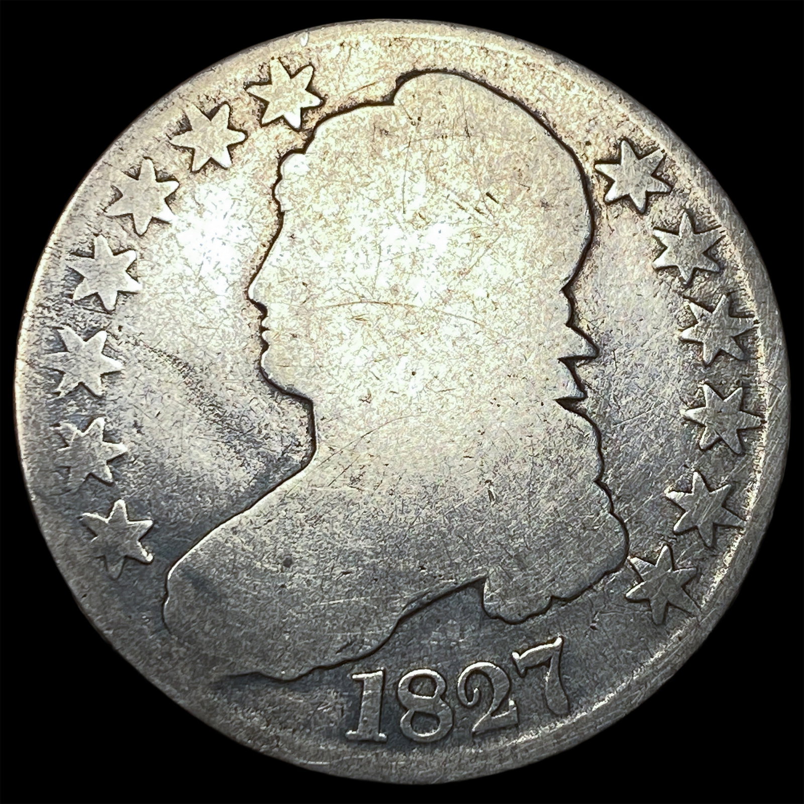 1827 Capped Bust Half Dollar NICELY CIRCULATED: 1827 Capped Bust Half Dollar NICELY CIRCULATED