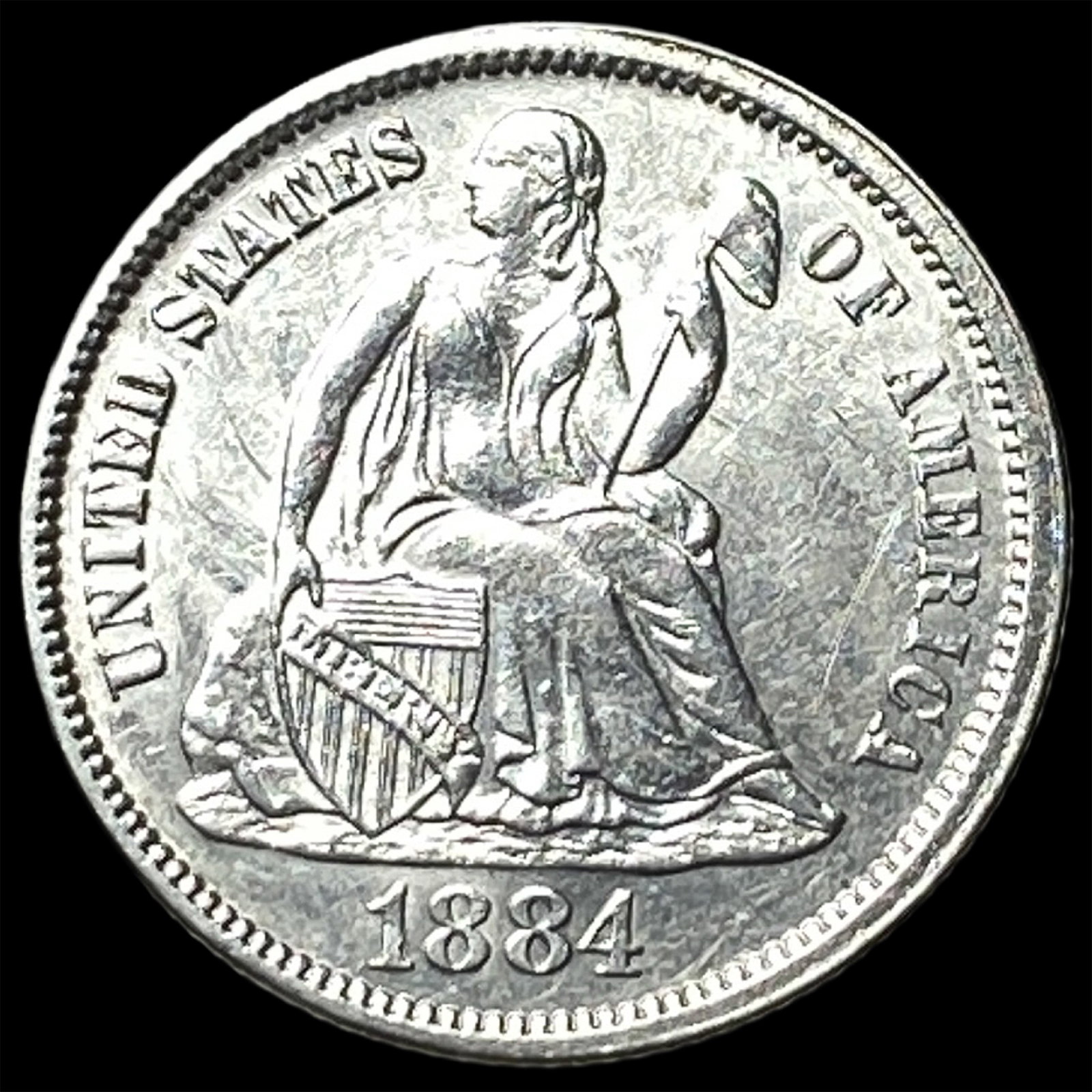 1884 Silver Seated Liberty Dime UNCIRCULATED: 1884 Silver Seated Liberty Dime UNCIRCULATED