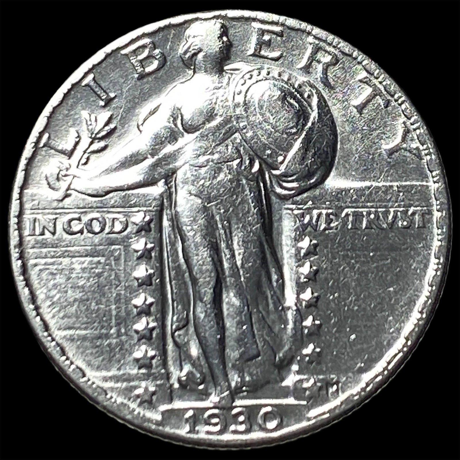 1930 Silver Standing Liberty Quarter CLOSELY UNCIRCULATED: 1930 Silver Standing Liberty Quarter CLOSELY UNCIRCULATED