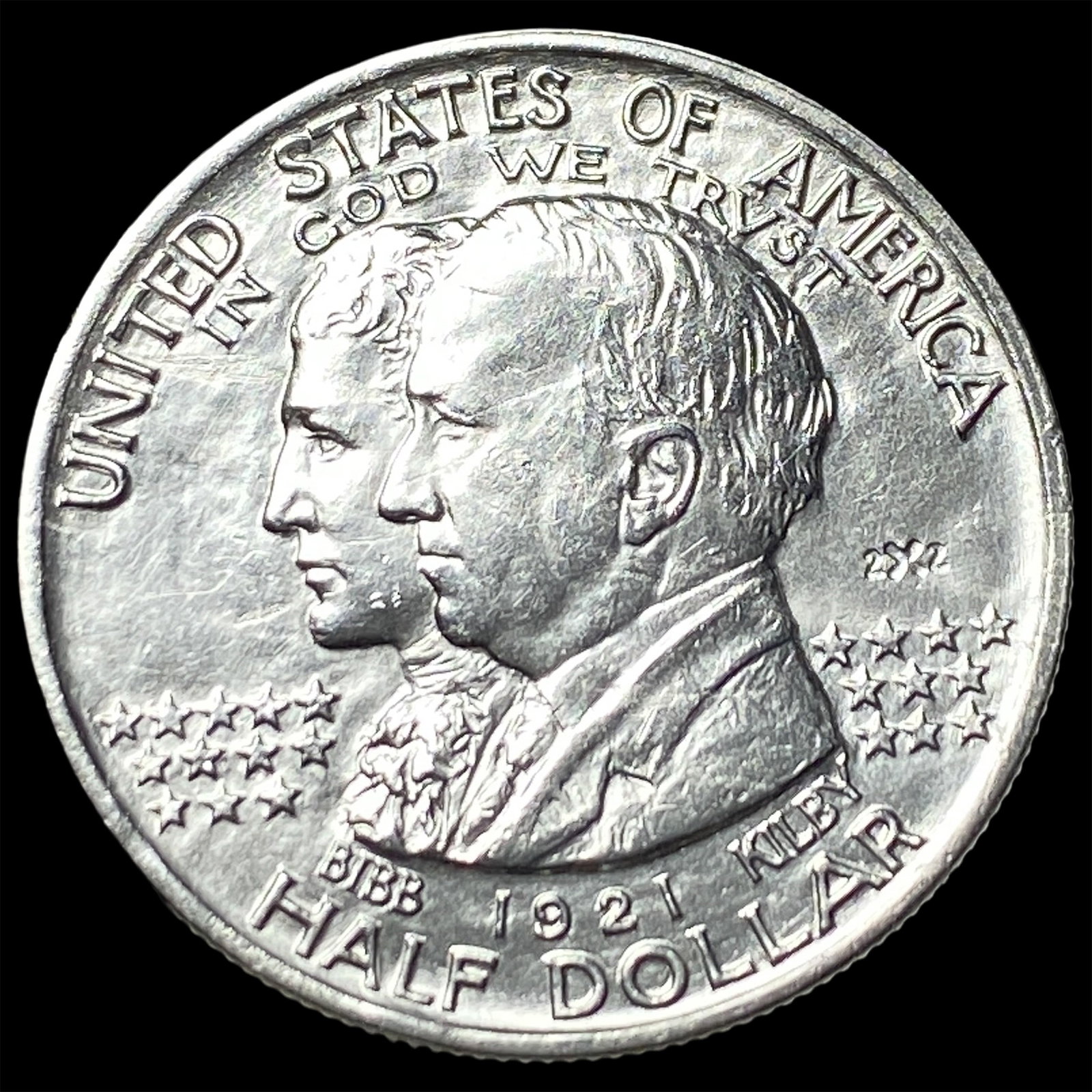 1921 Silver Alabama Half Dollar 2x2 CLOSELY UNCIRCULATED: 1921 Silver Alabama Half Dollar 2x2 CLOSELY UNCIRCULATED