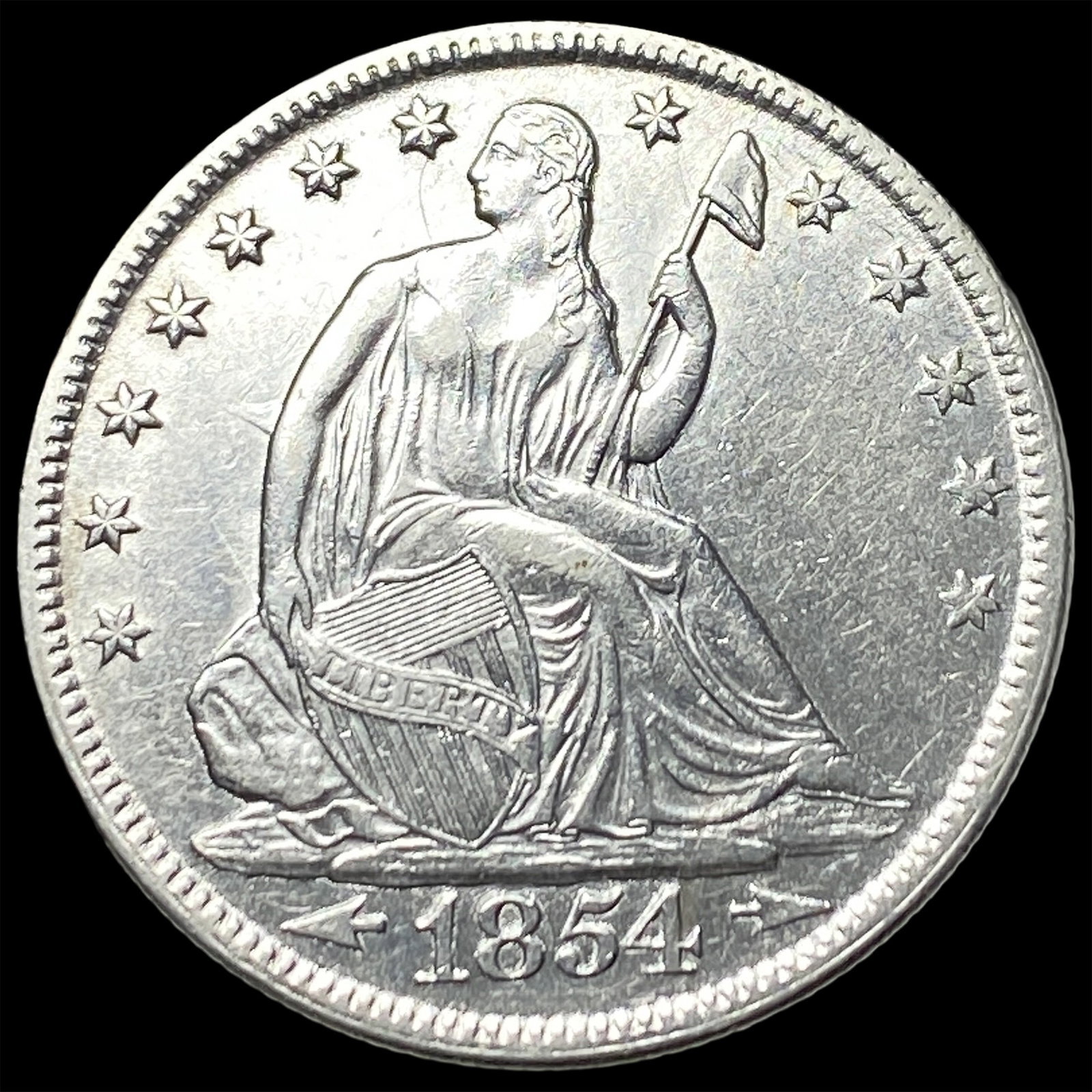 1854 Arrows Seated Liberty Half Dollar CHOICE AU: 1854 Arrows Seated Liberty Half Dollar CHOICE AU