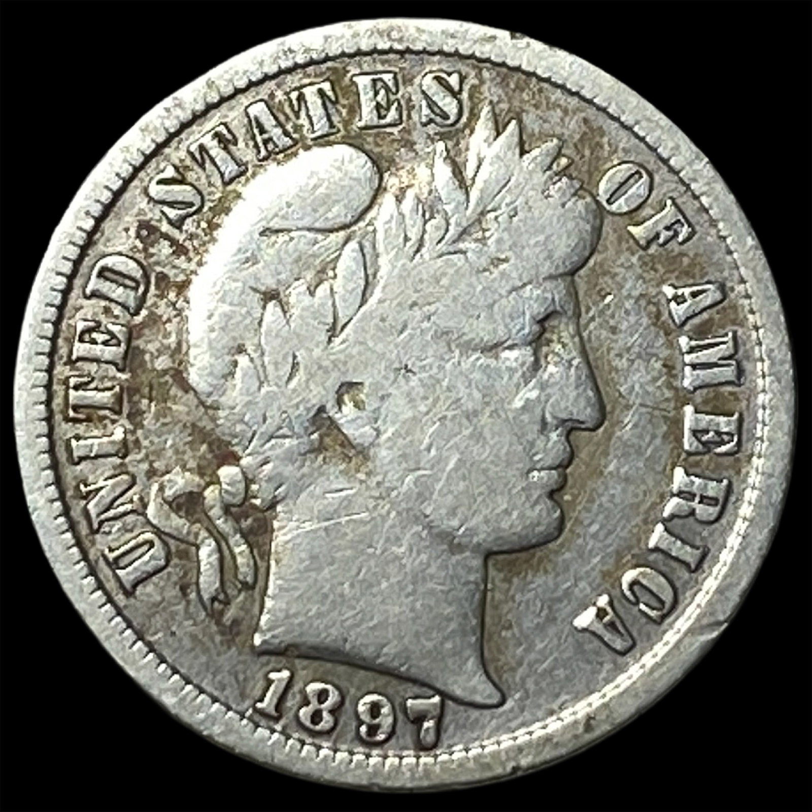 1897-S Silver Barber Dime NICELY CIRCULATED: 1897-S Silver Barber Dime NICELY CIRCULATED