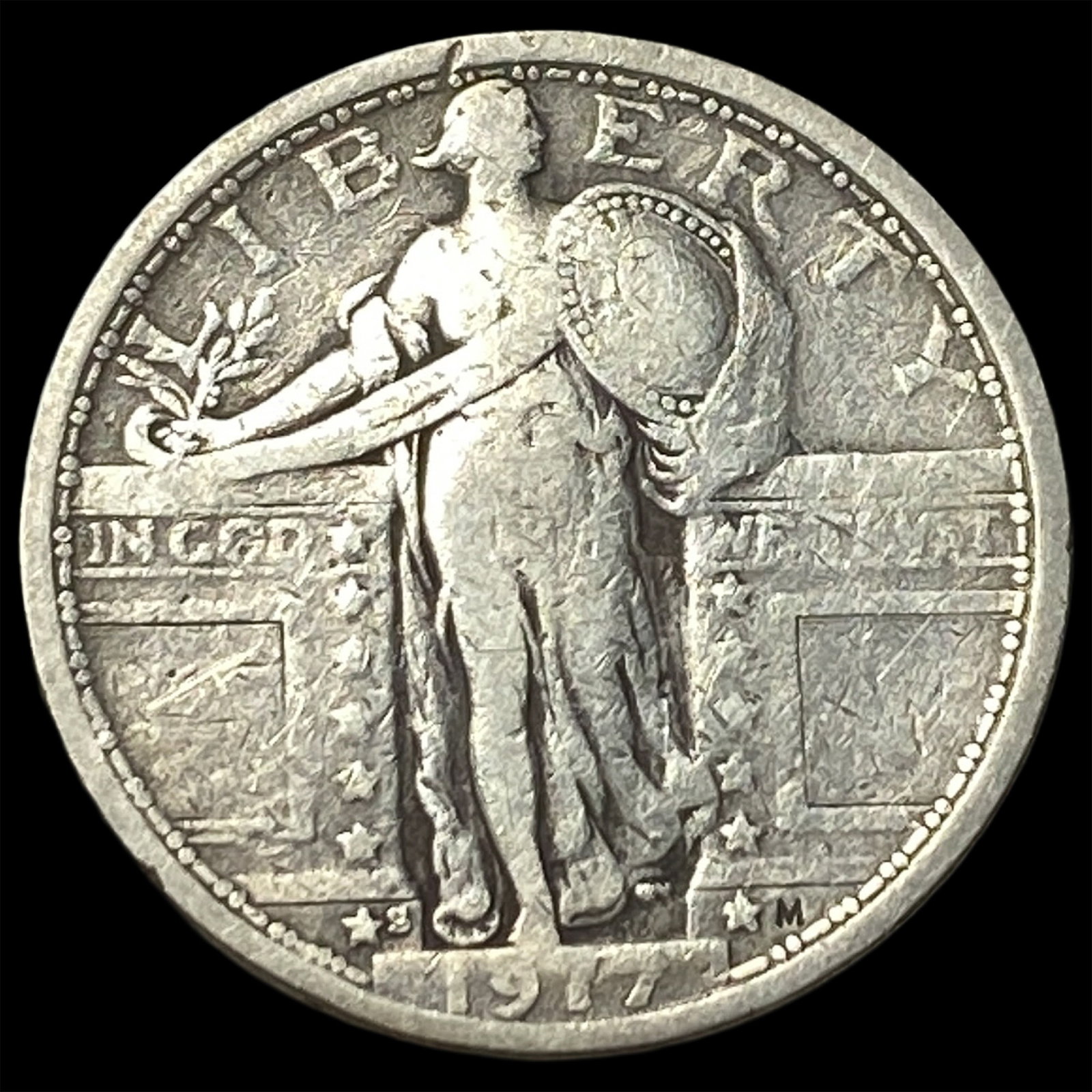 1917-S Type 1 Standing Liberty Quarter LIGHTLY CIRCULATED: 1917-S Type 1 Standing Liberty Quarter LIGHTLY CIRCULATED