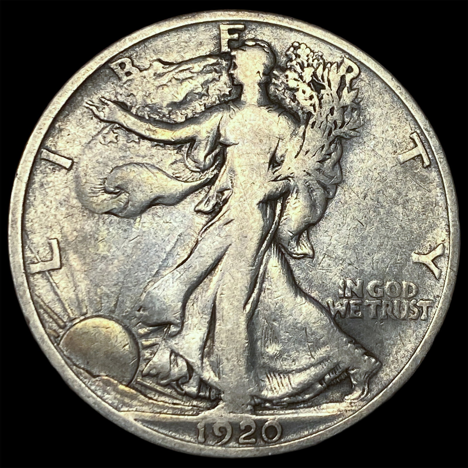 1920-D Silver Walking Liberty Half Dollar LIGHTLY CIRCULATED: 1920-D Silver Walking Liberty Half Dollar LIGHTLY CIRCULATED
