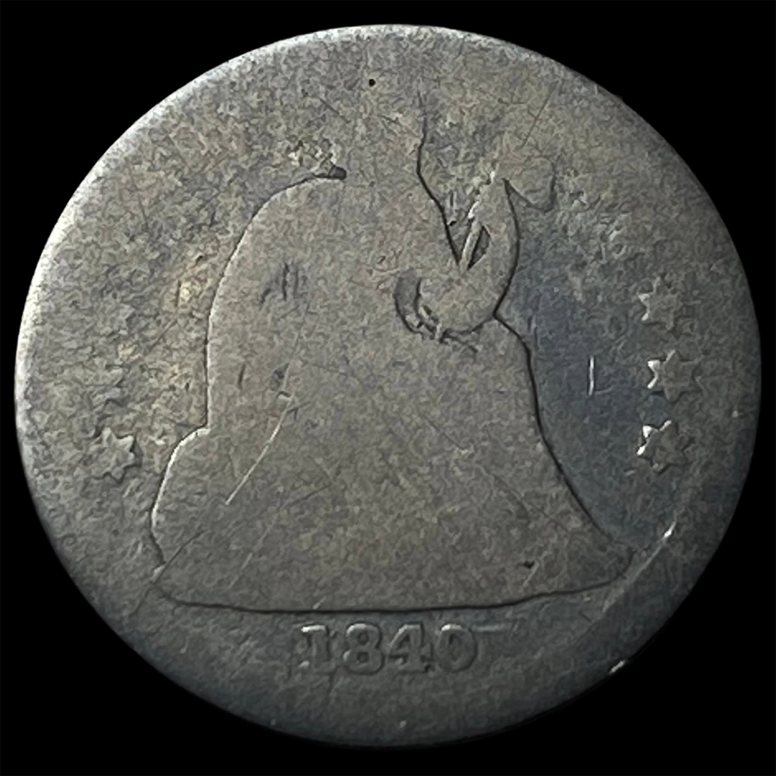 1840 Silver Seated Liberty Dime NICELY CIRCULATED: 1840 Silver Seated Liberty Dime NICELY CIRCULATED