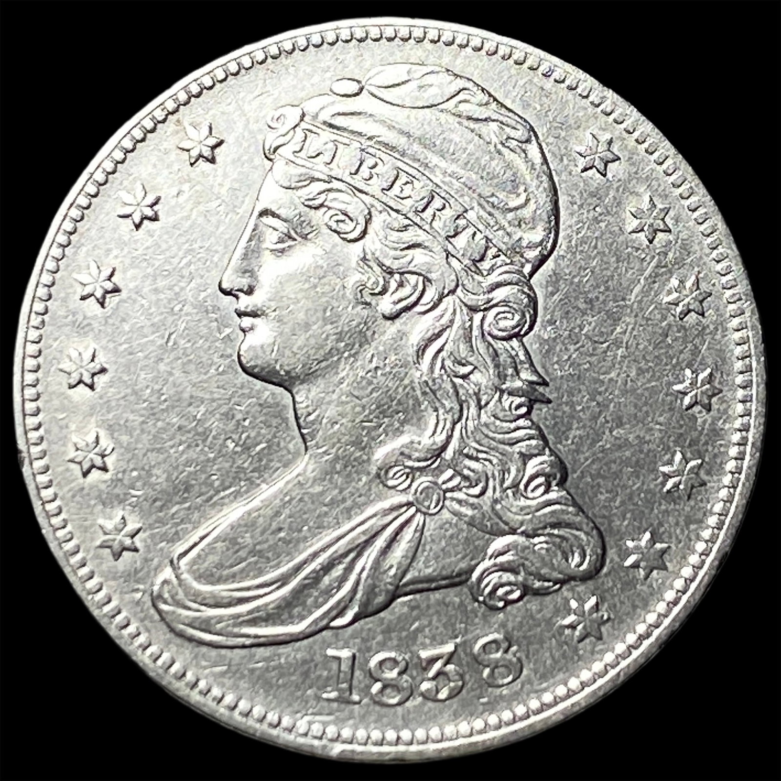 1838 Capped Bust Half Dollar CLOSELY UNCIRCULATED (1 of 2)