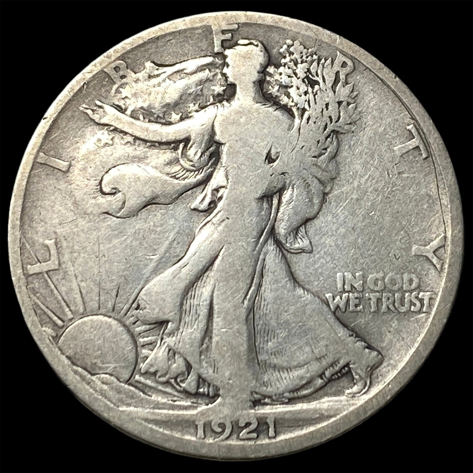 1921-D Silver Walking Liberty Half Dollar CLOSELY UNCIRCULATED (1 of 2)