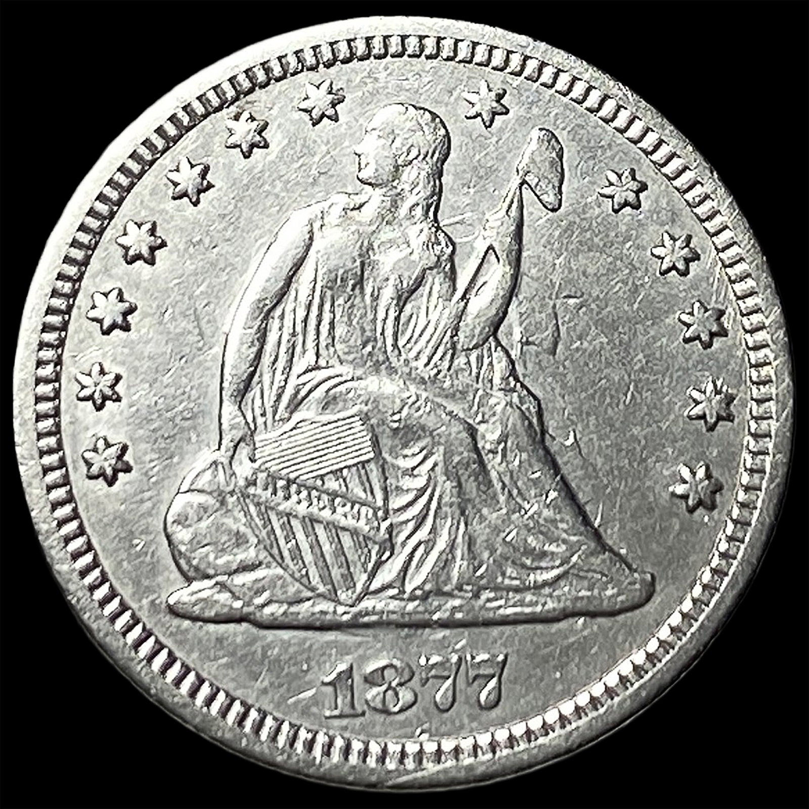 1877-CC Silver Seated Liberty Quarter UNCIRCULATED: 1877-CC Silver Seated Liberty Quarter UNCIRCULATED