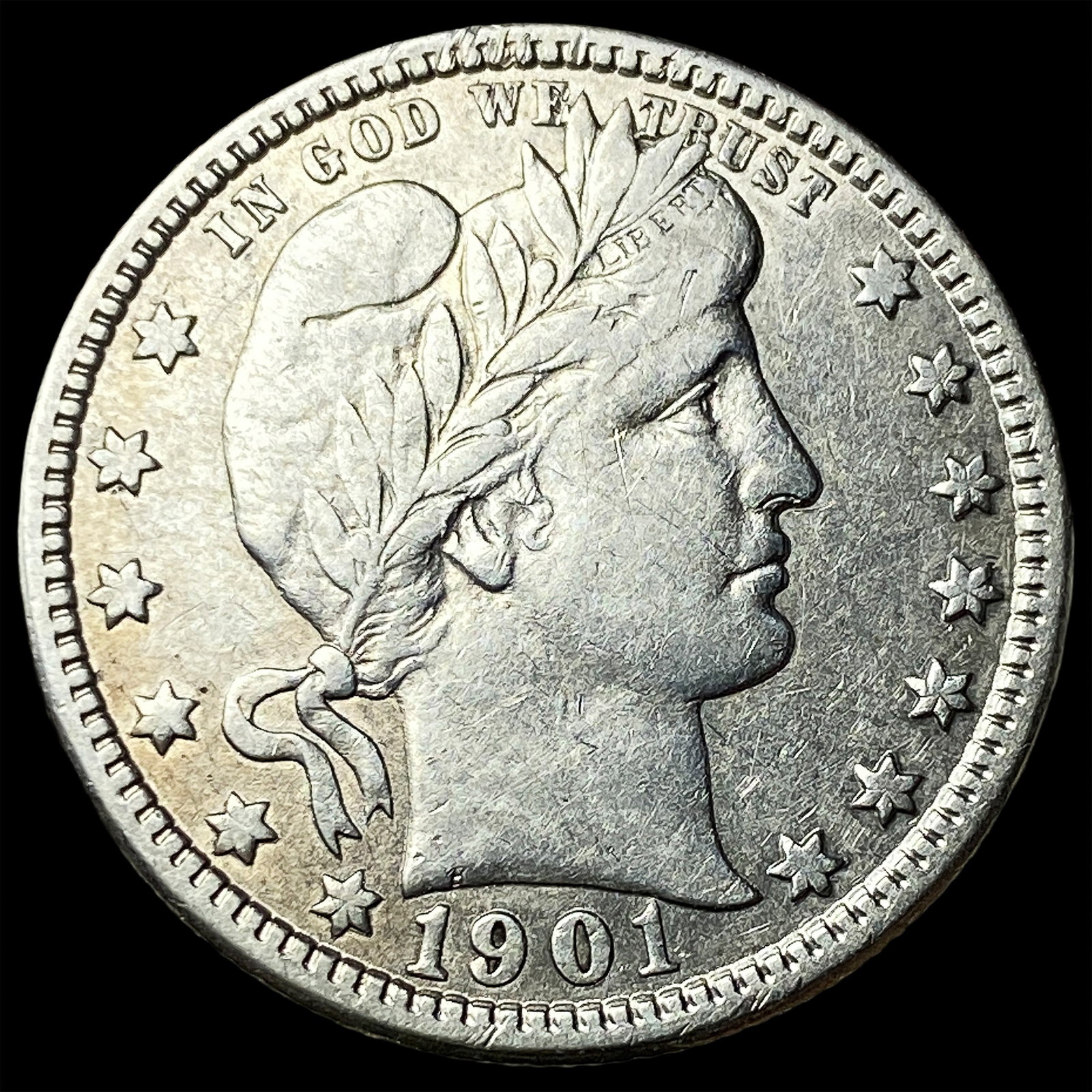 1901 Silver Barber Quarter CLOSELY UNCIRCULATED (1 of 2)