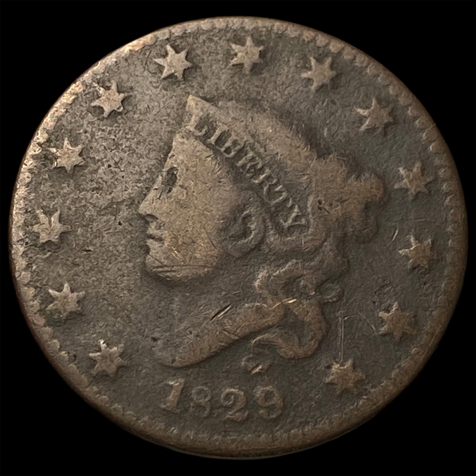 1829 Coronet Head Large Cent LIGHTLY CIRCULATED: 1829 Coronet Head Large Cent LIGHTLY CIRCULATED