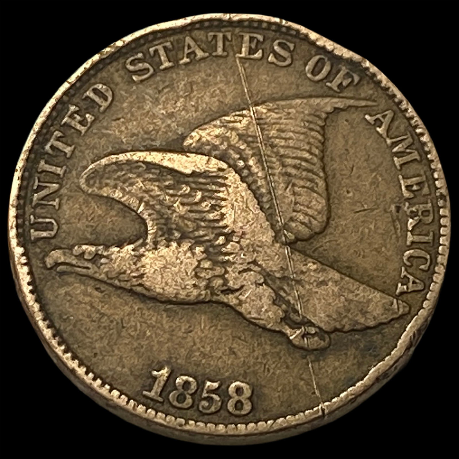 1858 Flying Eagle Cent NEARLY UNCIRCULATED: 1858 Flying Eagle Cent NEARLY UNCIRCULATED
