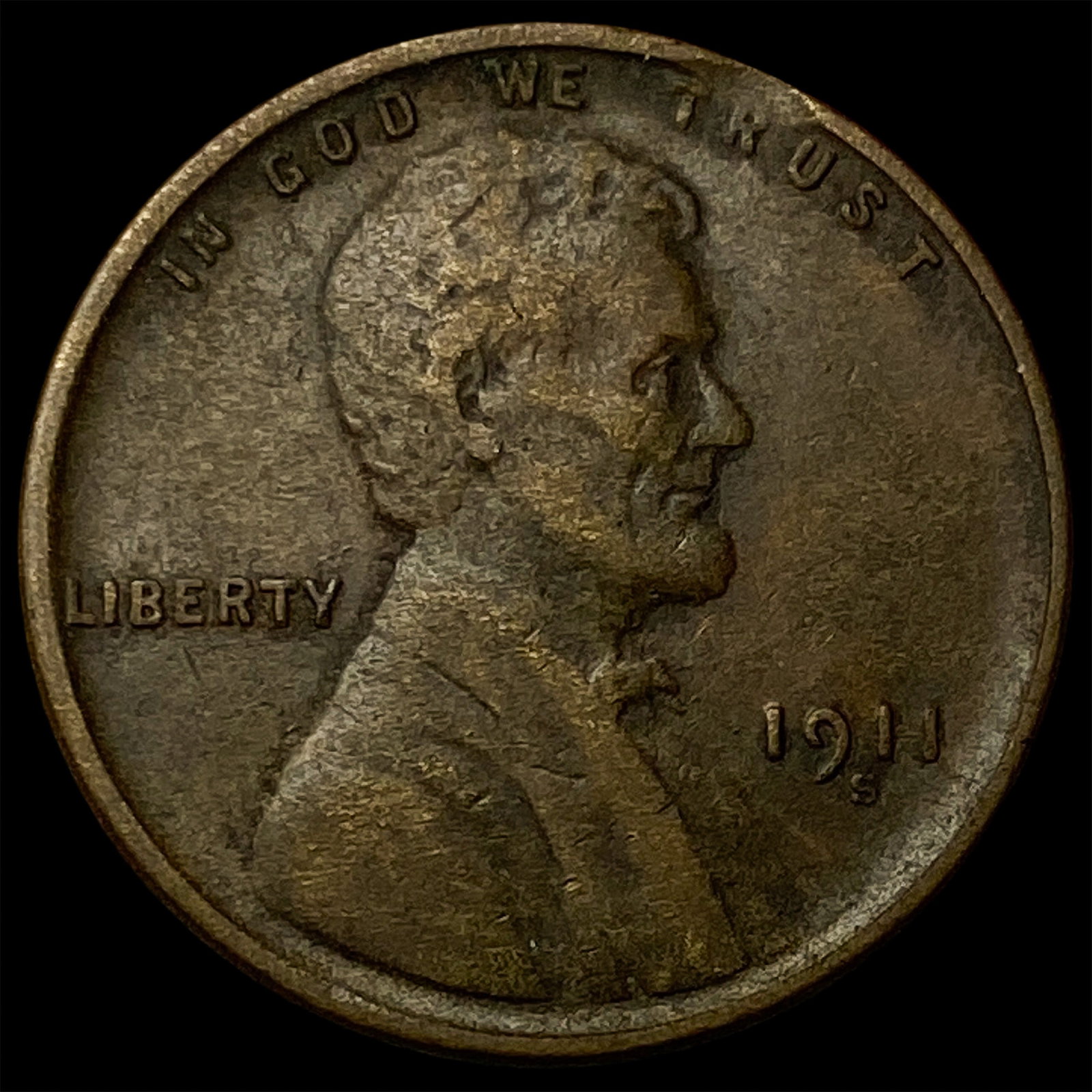 1911-S Lincoln Wheat Cent NEARLY UNCIRCULATED: 1911-S Lincoln Wheat Cent NEARLY UNCIRCULATED