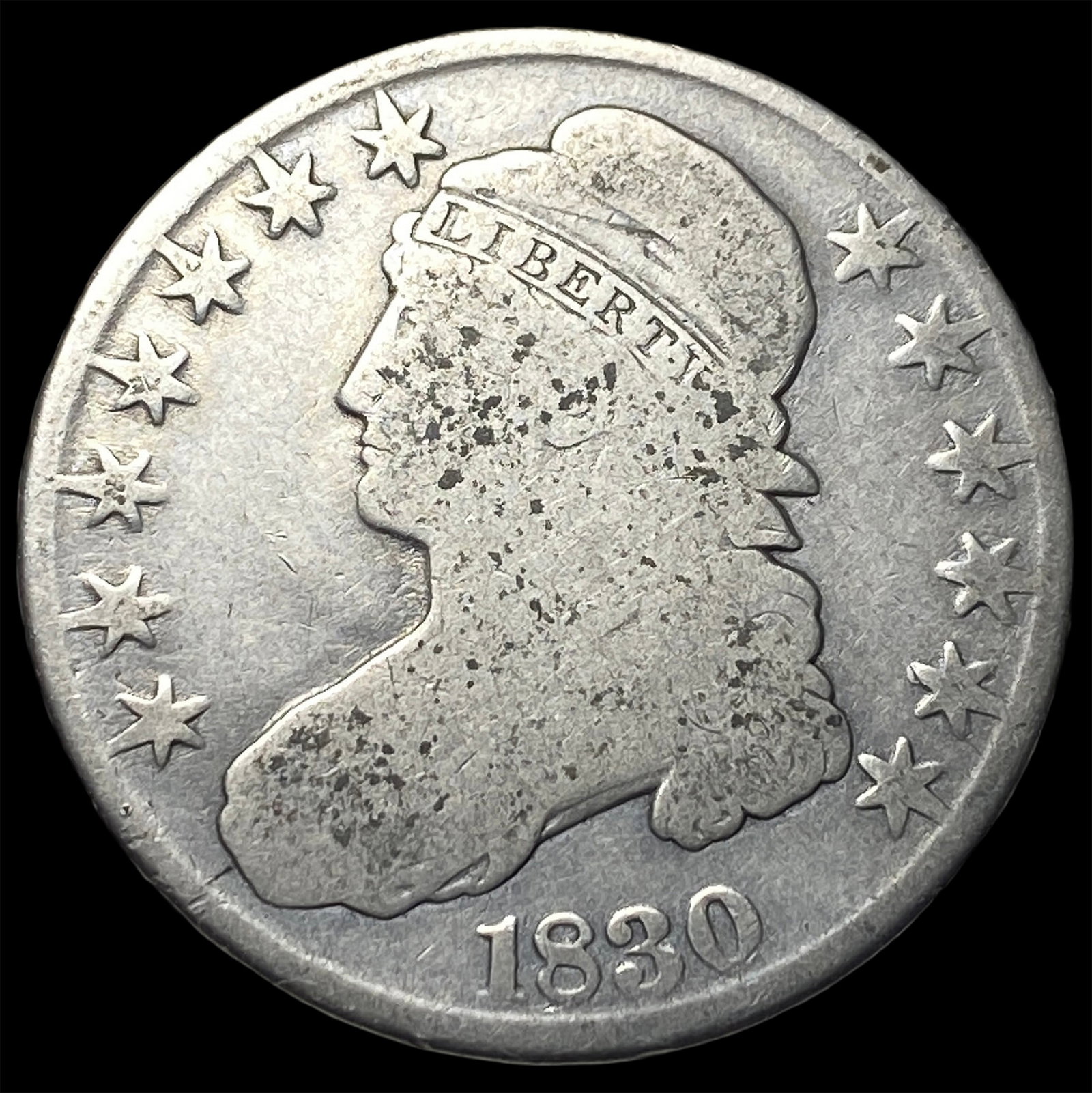 1830 Capped Bust Half Dollar NICELY CIRCULATED: 1830 Capped Bust Half Dollar NICELY CIRCULATED