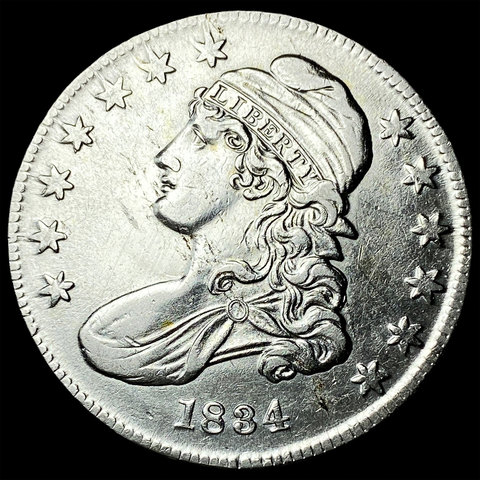 1834 Capped Bust Half Dollar CLOSELY UNCIRCULATED: 1834 Capped Bust Half Dollar CLOSELY UNCIRCULATED