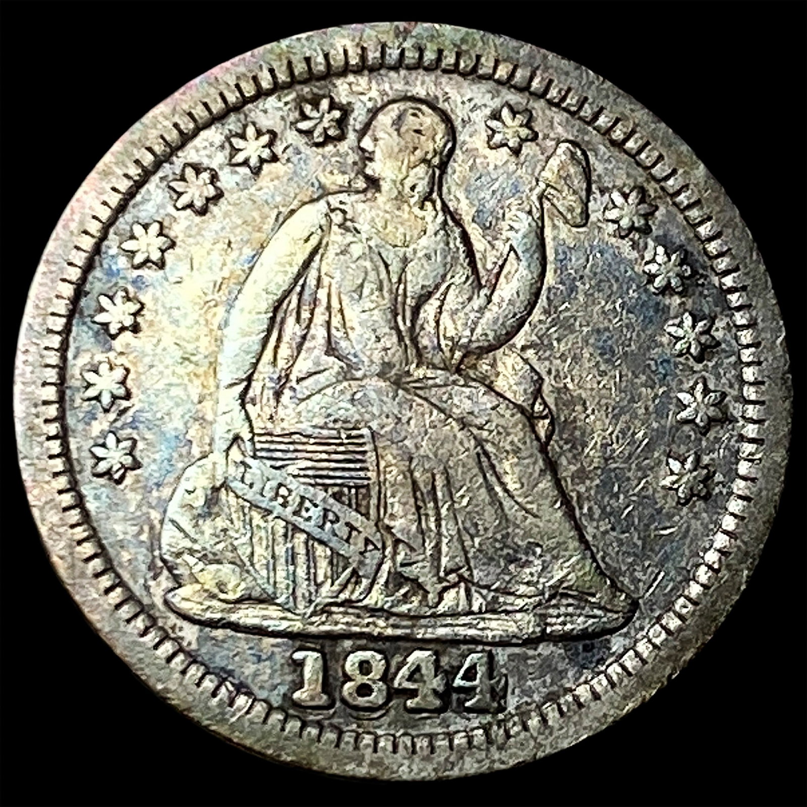 1844 Seated Liberty Half Dime NEARLY UNCIRCULATED: 1844 Seated Liberty Half Dime NEARLY UNCIRCULATED