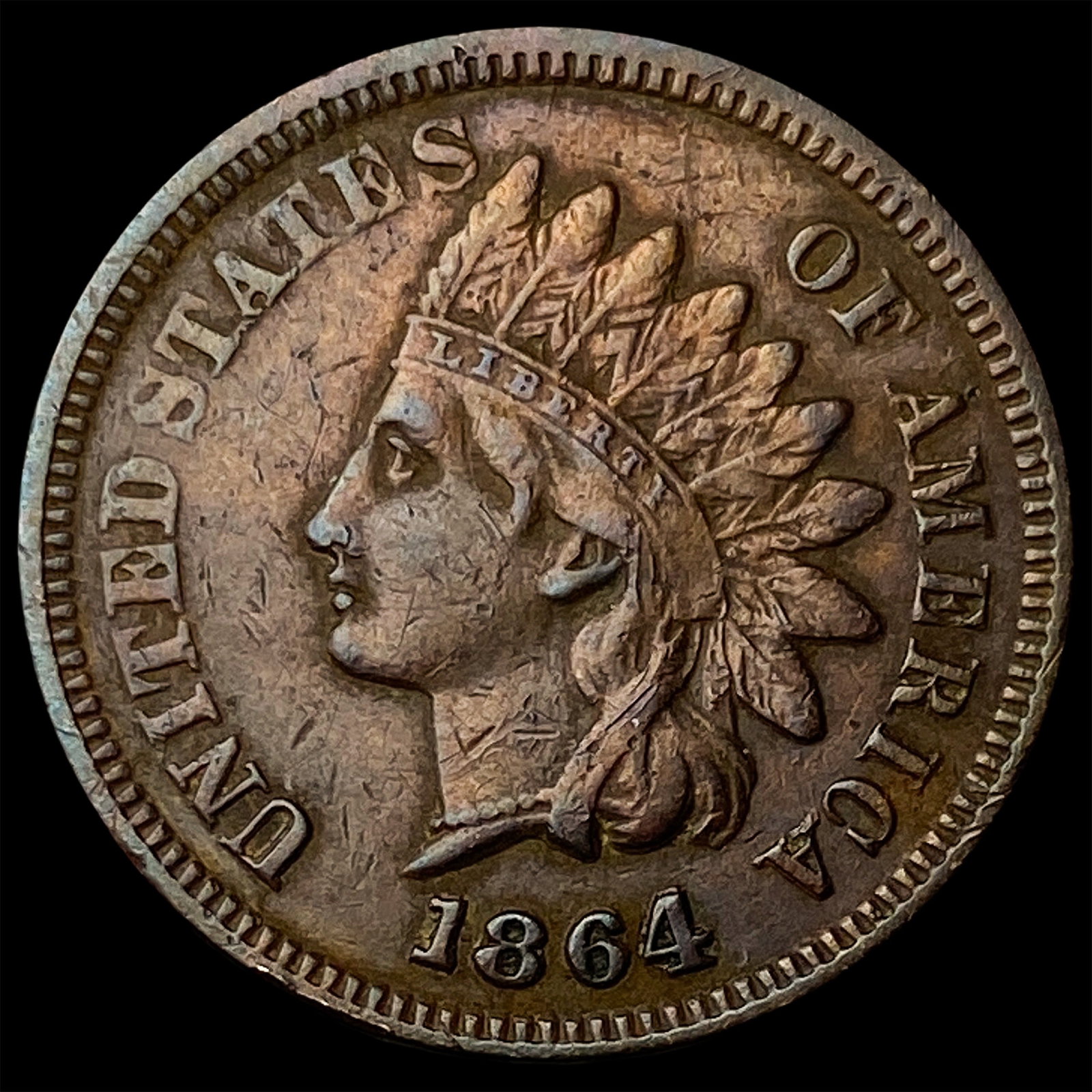 1864 Bronze Indian Head Cent NEARLY UNCIRCULATED: 1864 Bronze Indian Head Cent NEARLY UNCIRCULATED