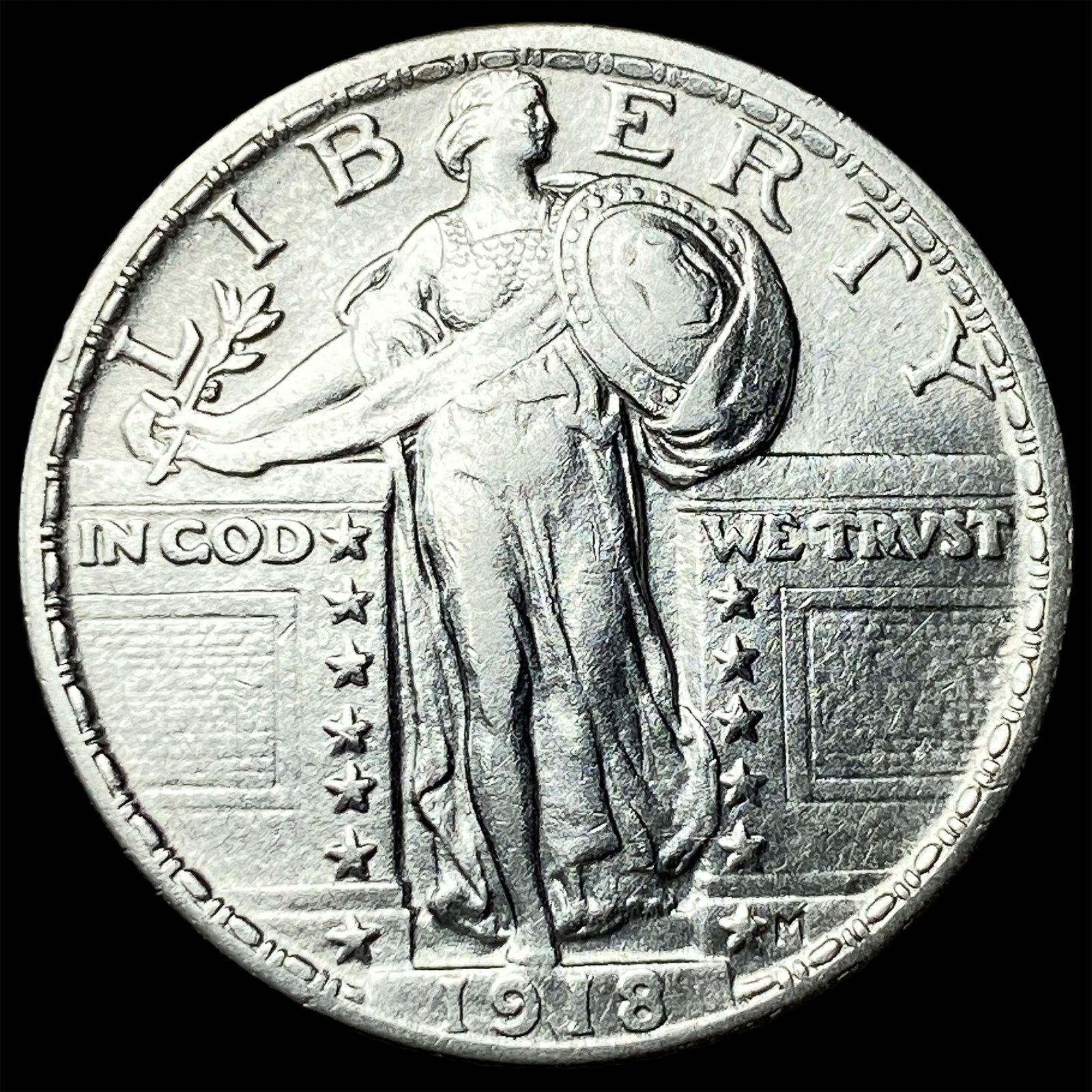 1918 Standing Liberty Silver Quarter CLOSELY UNCIRCULATED: 1918 Standing Liberty Silver Quarter CLOSELY UNCIRCULATED