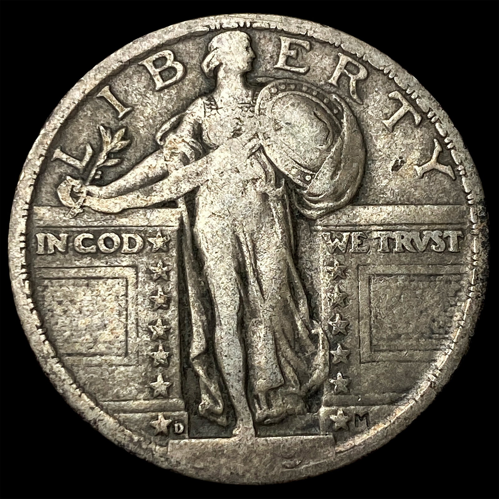 1919-D Silver Standing Liberty Quarter NEARLY UNCIRCULATED: 1919-D Silver Standing Liberty Quarter NEARLY UNCIRCULATED