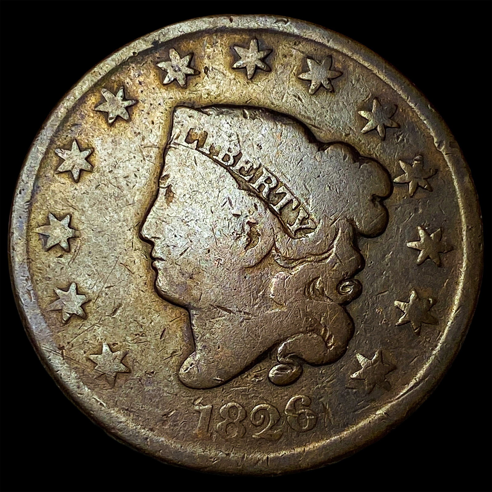 1826 Coronet Head Large Cent NICELY CIRCULATED: 1826 Coronet Head Large Cent NICELY CIRCULATED