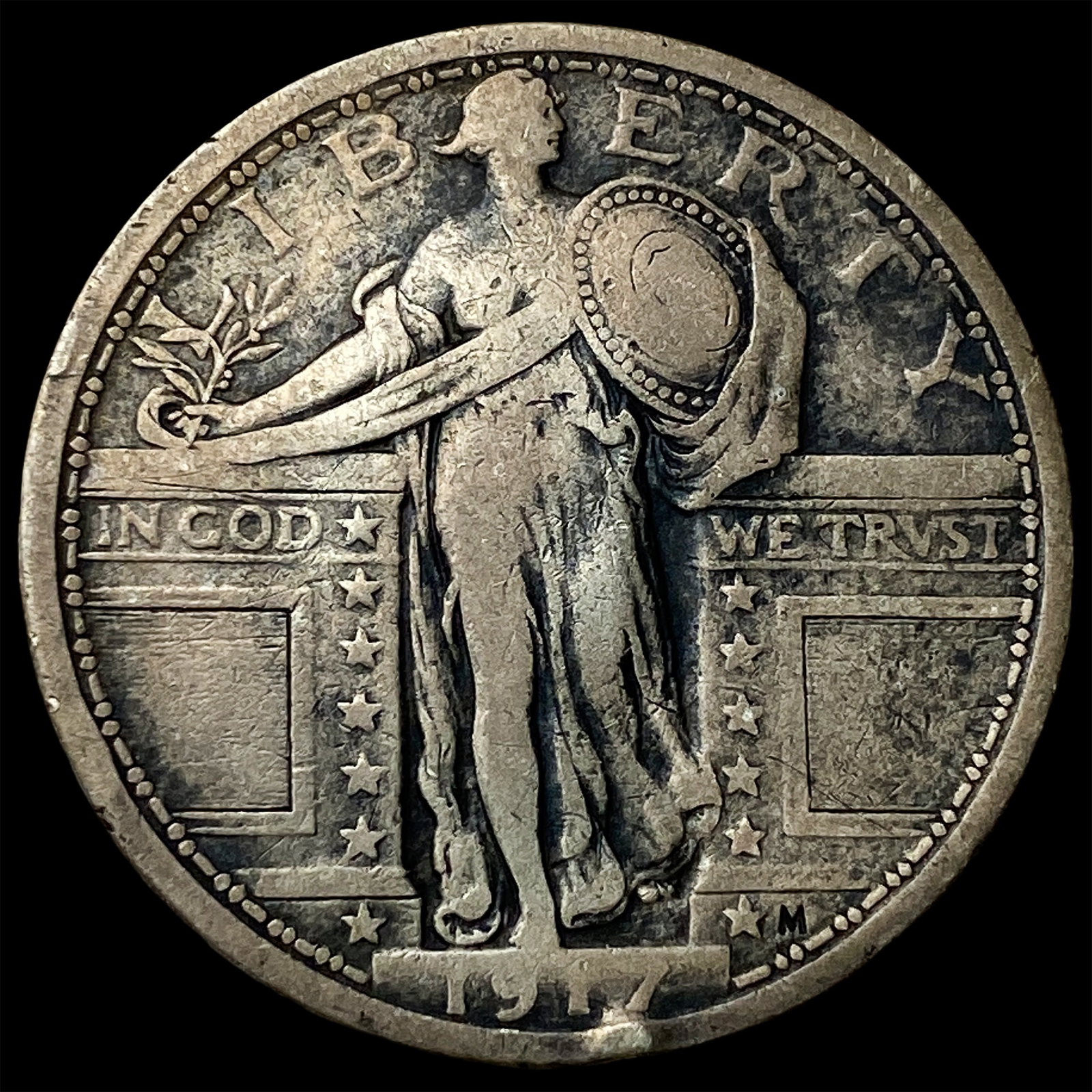 1917 Type 1 Standing Liberty Quarter NICELY CIRCULATED (1 of 2)
