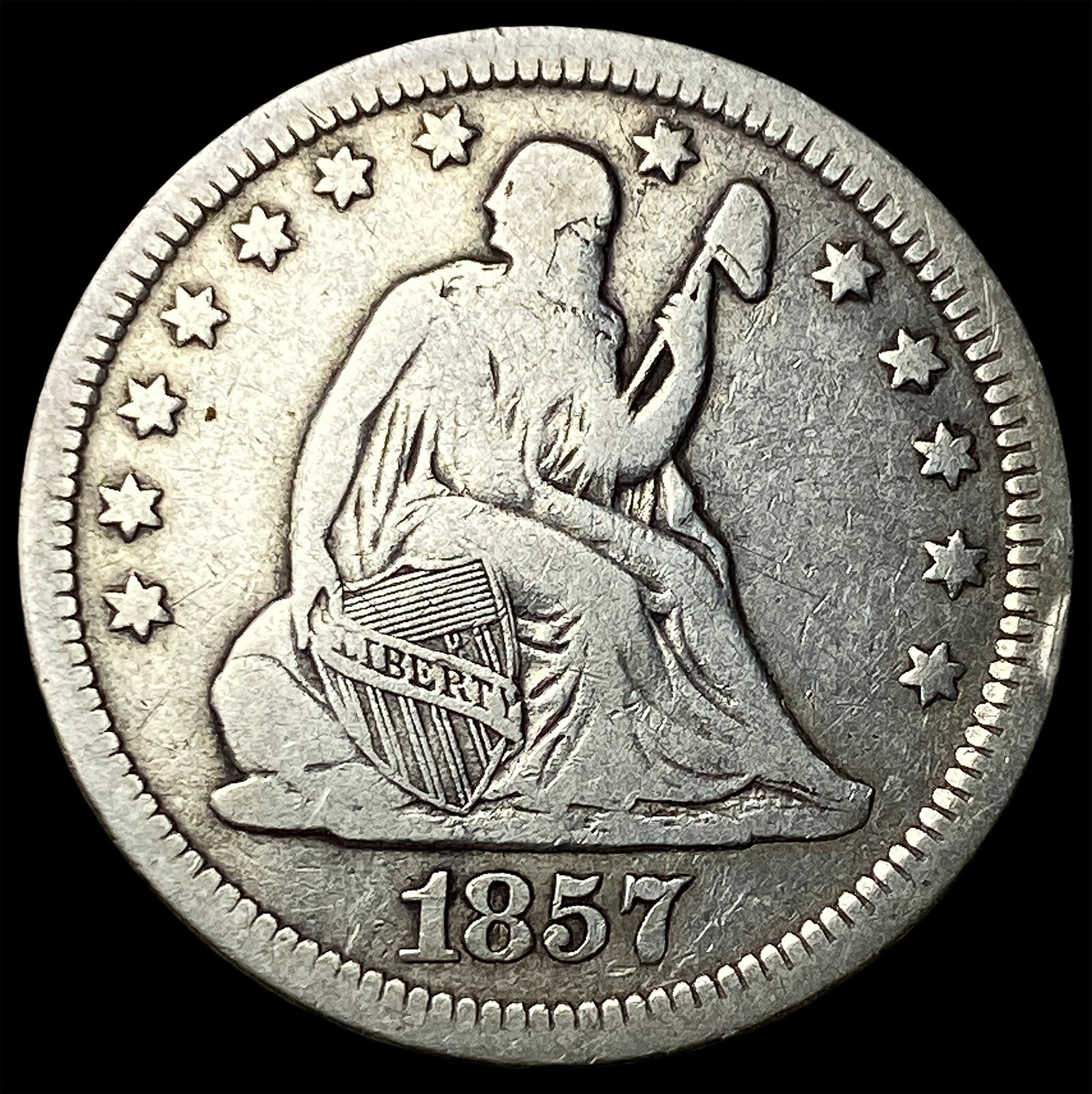 1857 Seated Liberty Quarter CLOSELY UNCIRCULATED (1 of 2)
