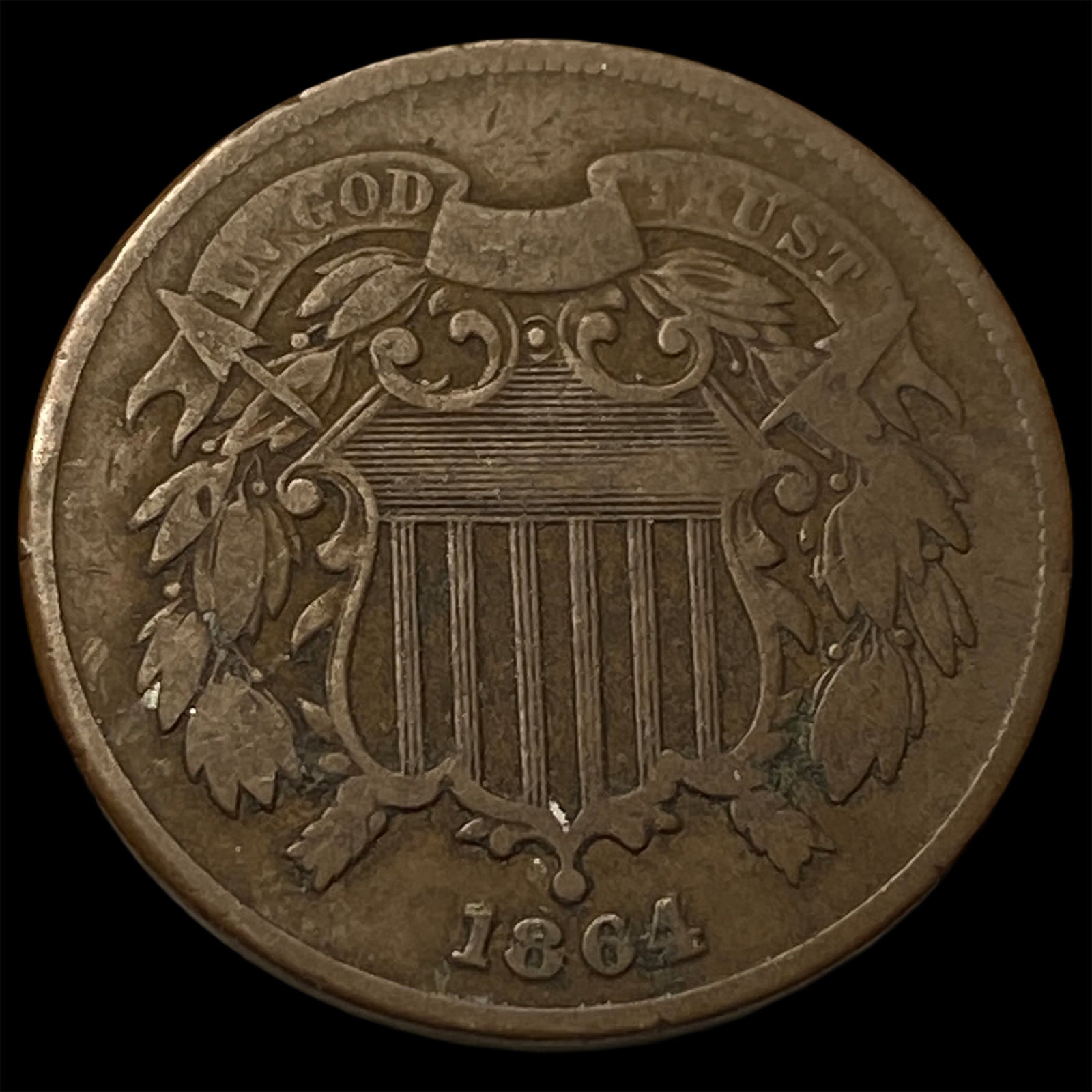 1864 Two-Cent Piece NEARLY UNCIRCULATED: 1864 Two-Cent Piece NEARLY UNCIRCULATED