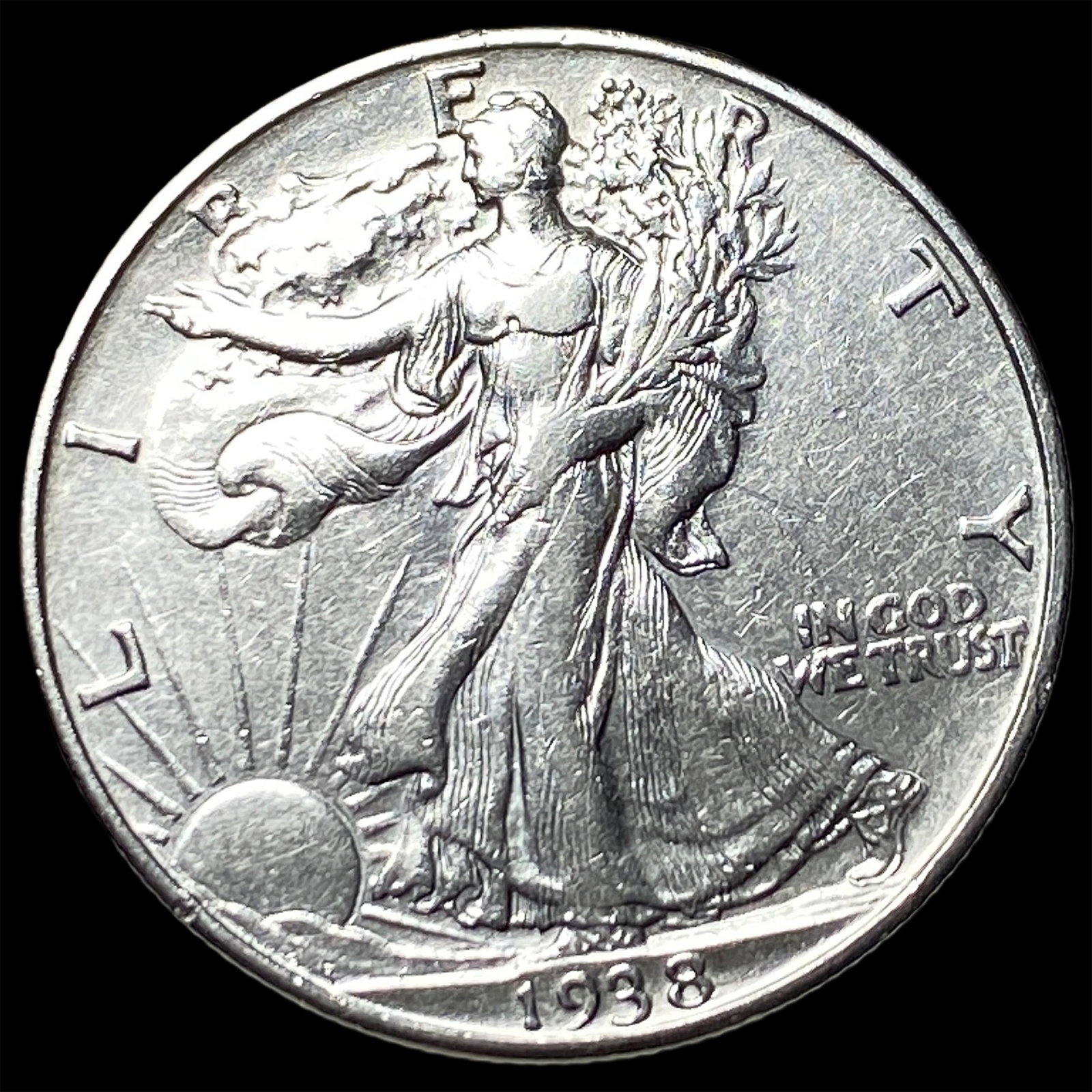 1938-D Silver Walking Liberty Half Dollar CLOSELY UNCIRCULATED (1 of 2)