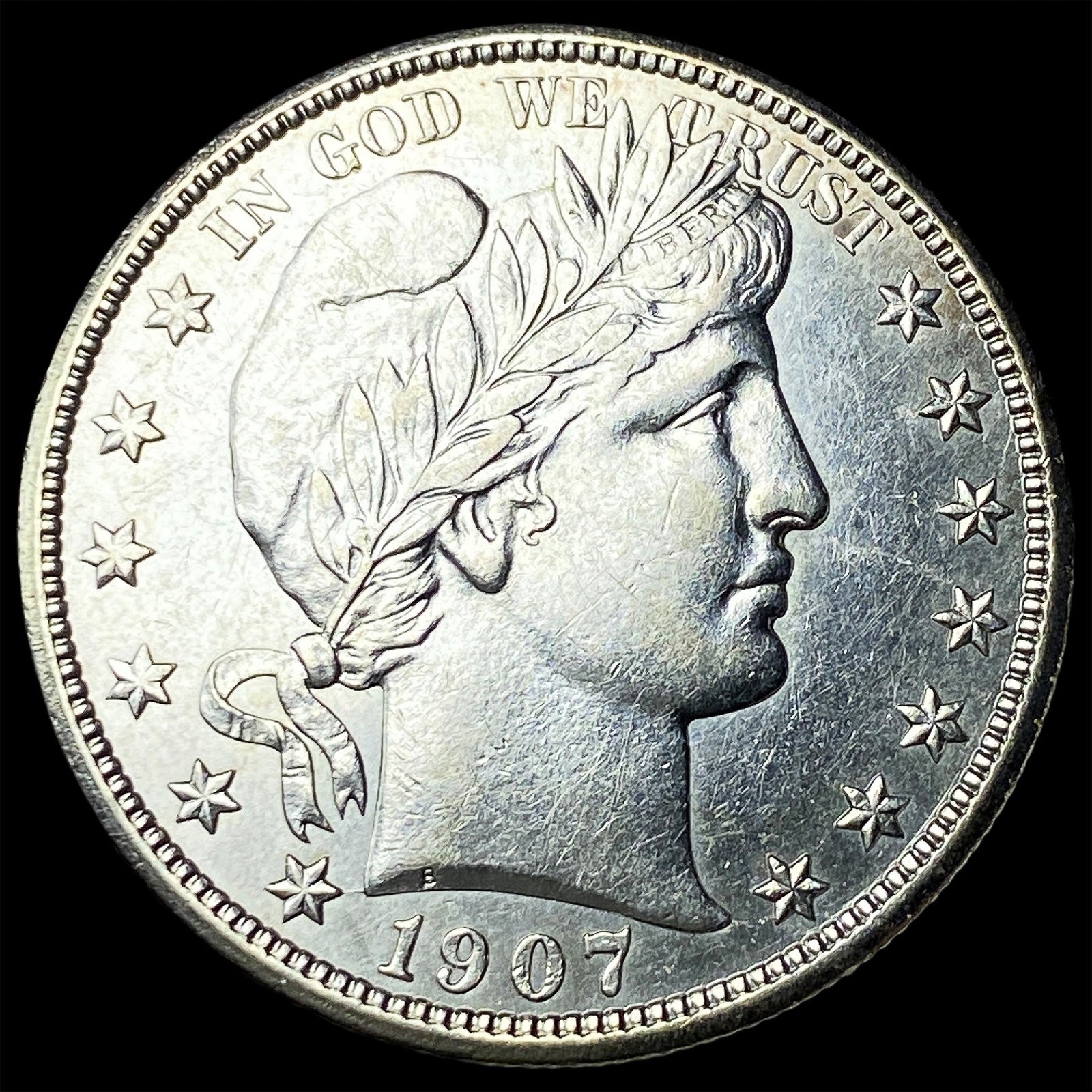 1907-D Silver Barber Half Dollar CLOSELY UNCIRCULATED: 1907-D Silver Barber Half Dollar CLOSELY UNCIRCULATED