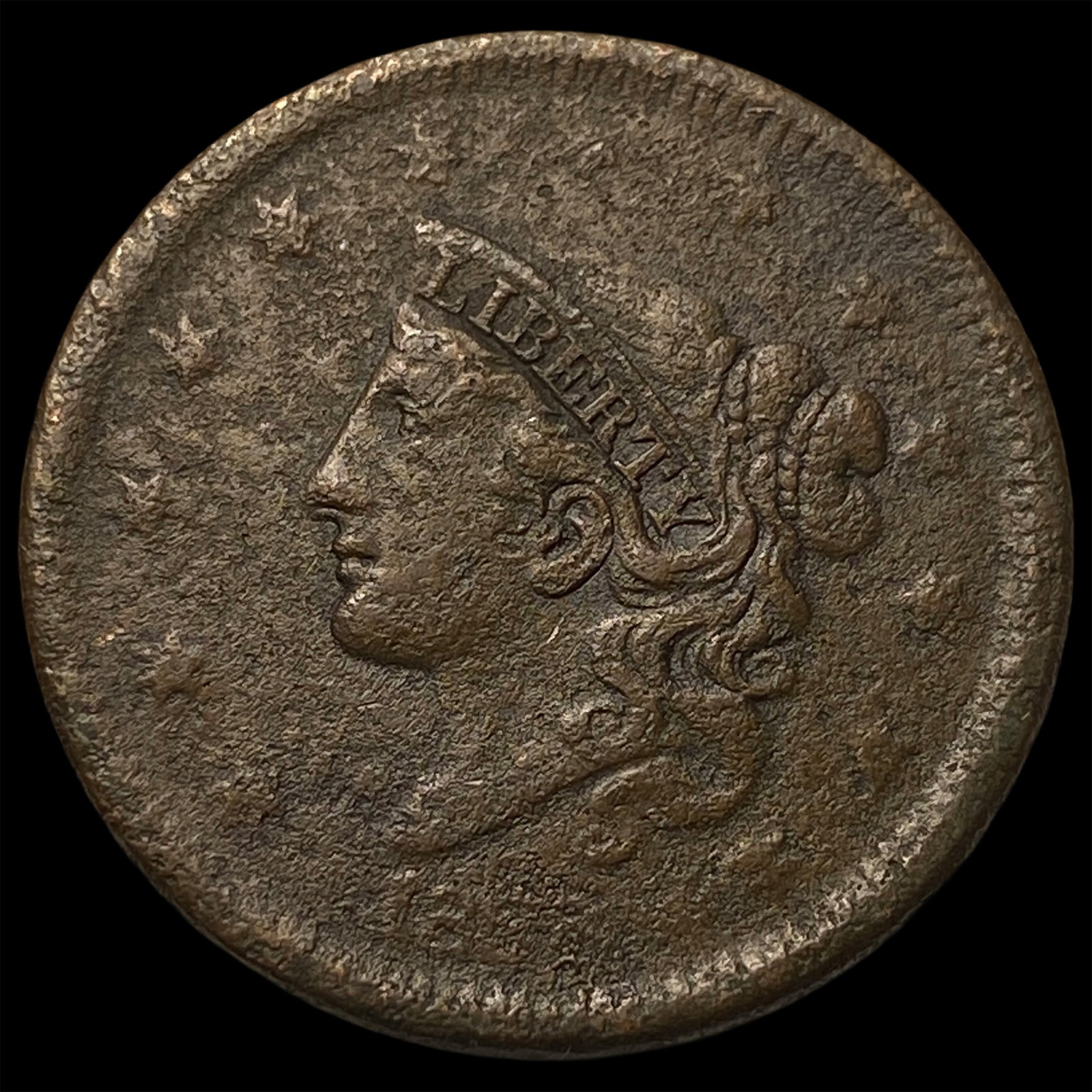 1838 Coronet Head Large Cent NEARLY UNCIRCULATED: 1838 Coronet Head Large Cent NEARLY UNCIRCULATED