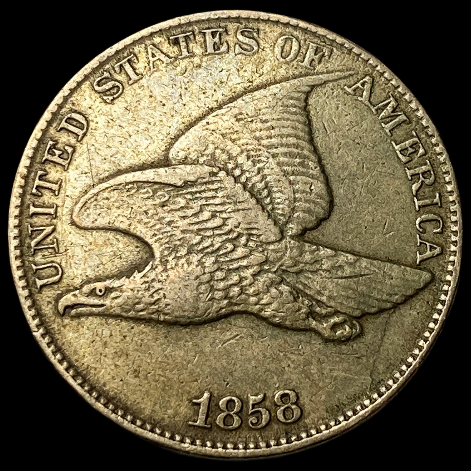 1858 Flying Eagle Cent NEARLY UNCIRCULATED: 1858 Flying Eagle Cent NEARLY UNCIRCULATED