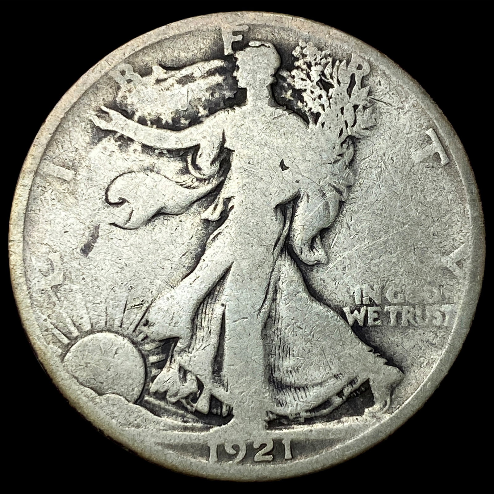 1921 Silver Walking Liberty Half Dollar CLOSELY UNCIRCULATED: 1921 Silver Walking Liberty Half Dollar CLOSELY UNCIRCULATED