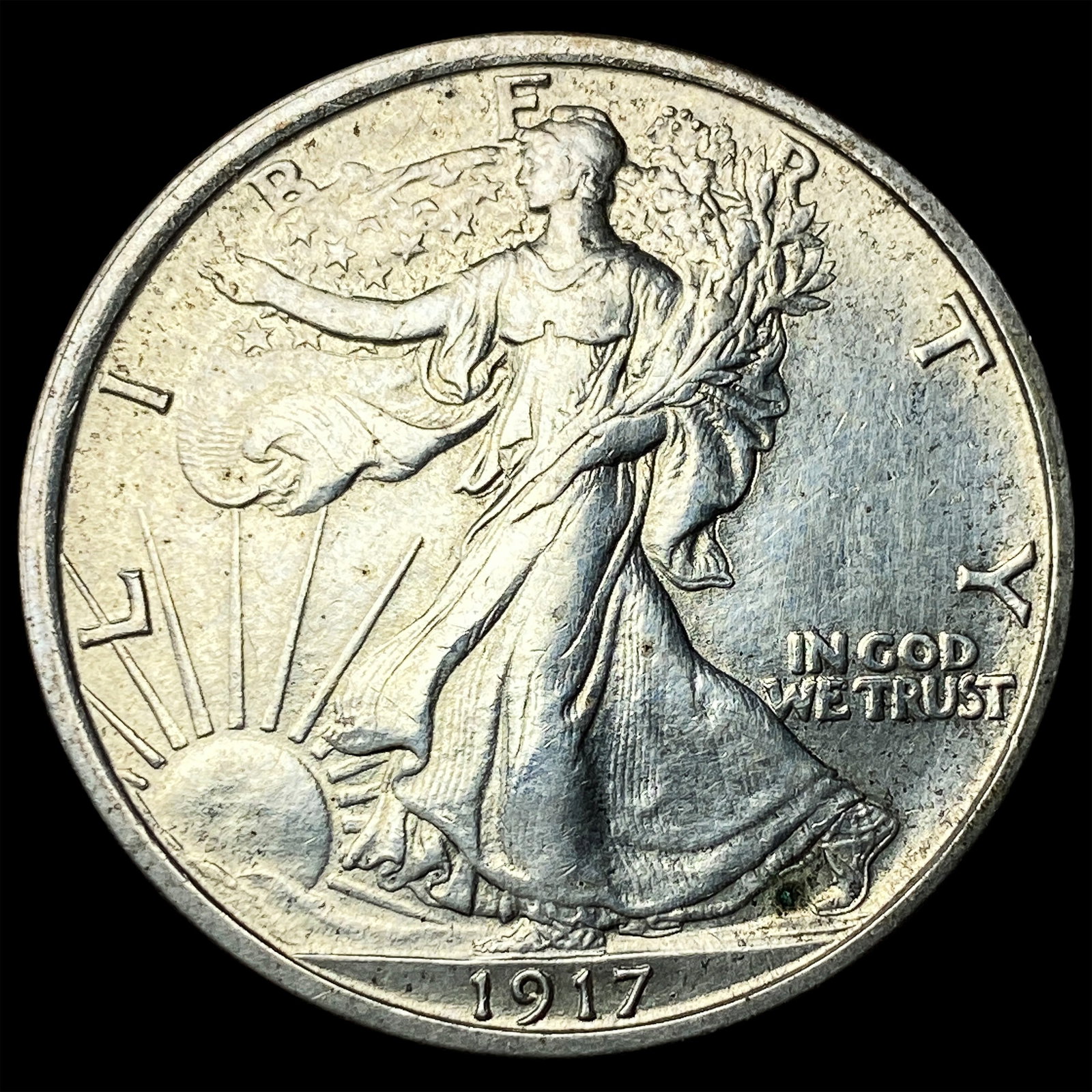 1917 Walking Liberty Half Dollar CLOSELY UNCIRCULATED: 1917 Walking Liberty Half Dollar CLOSELY UNCIRCULATED