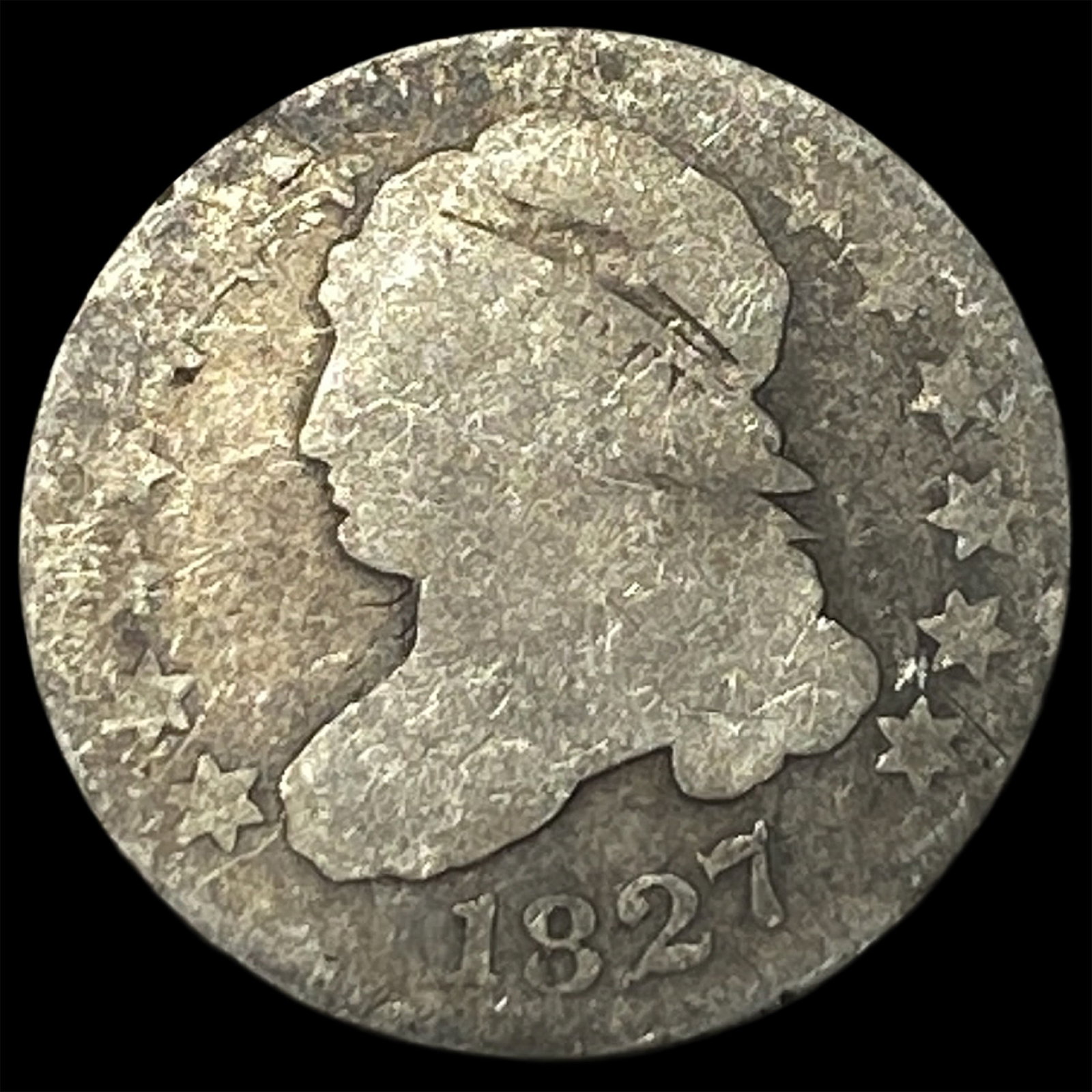 1827 Silver Capped Bust Dime NICELY CIRCULATED: 1827 Silver Capped Bust Dime NICELY CIRCULATED