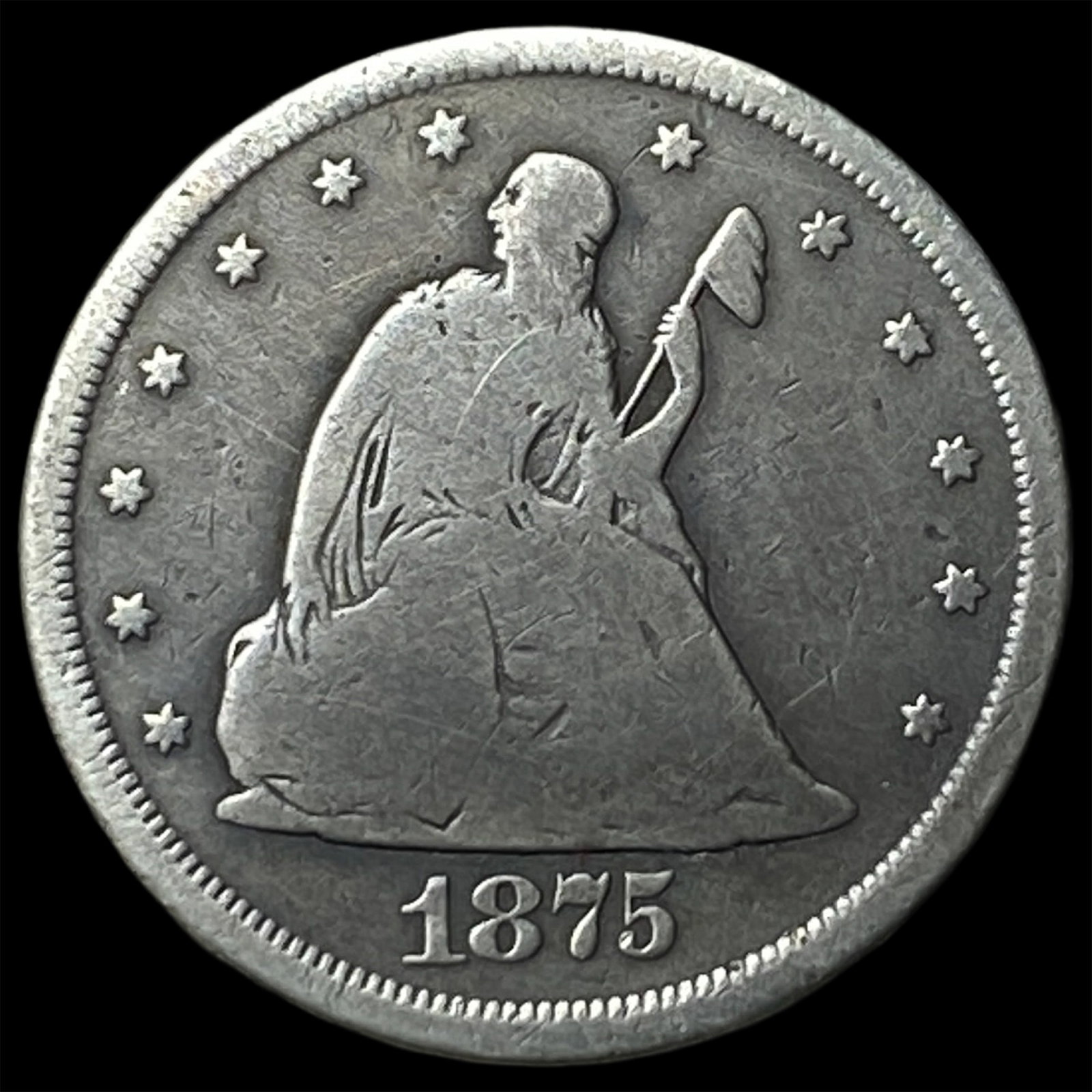 1875-CC Silver Twenty Cents NICELY CIRCULATED (1 of 2)
