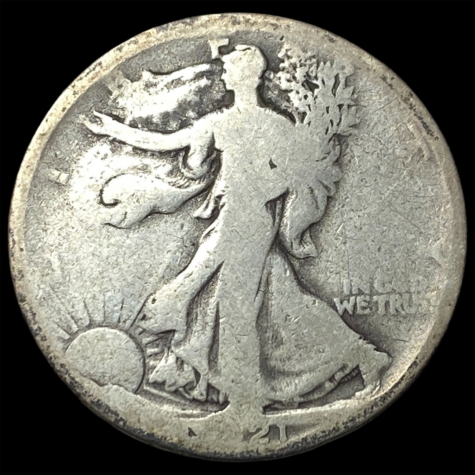1921 Silver Walking Liberty Half Dollar NICELY CIRCULATED (1 of 2)