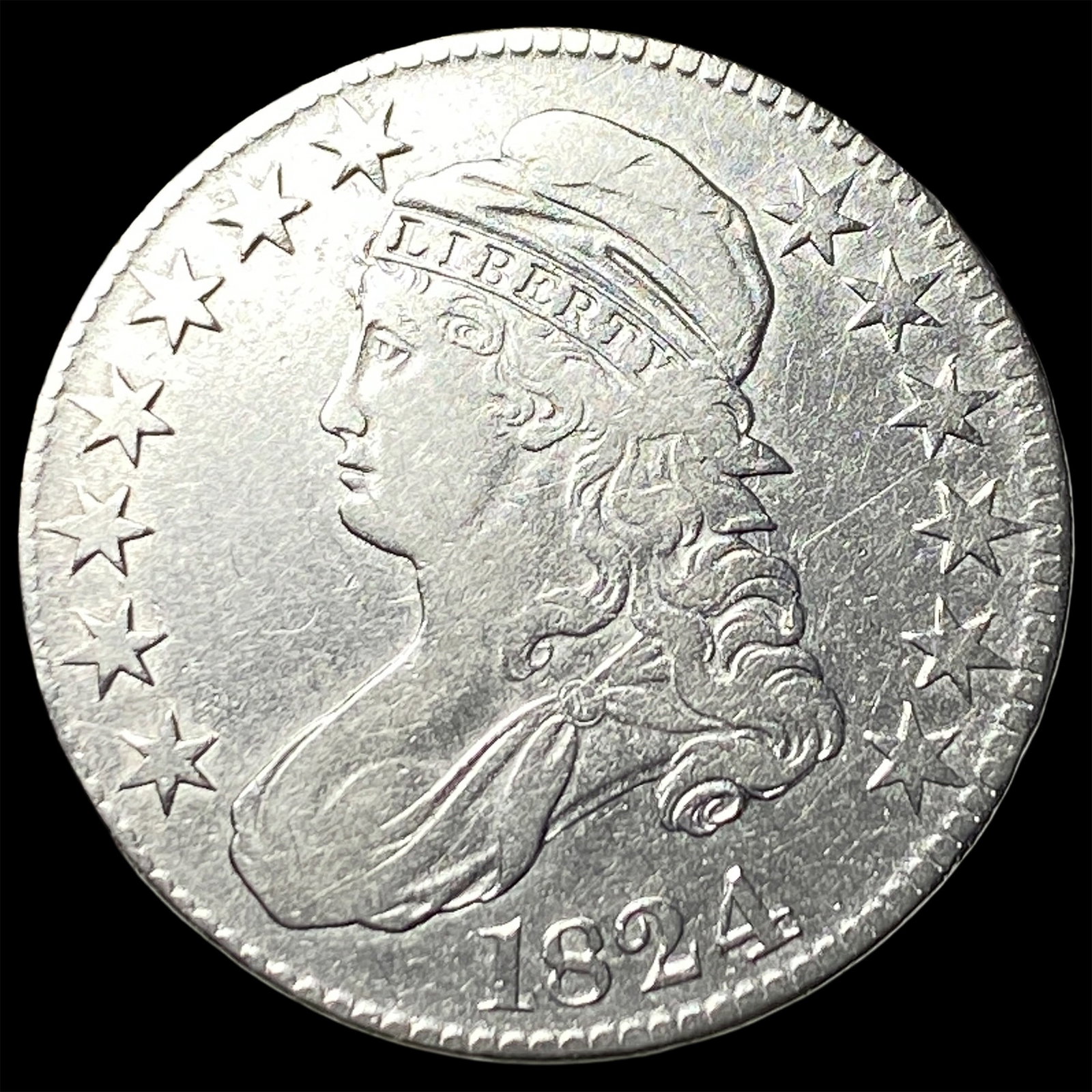 1824 Capped Bust Half Dollar NEARLY UNCIRCULATED (1 of 2)