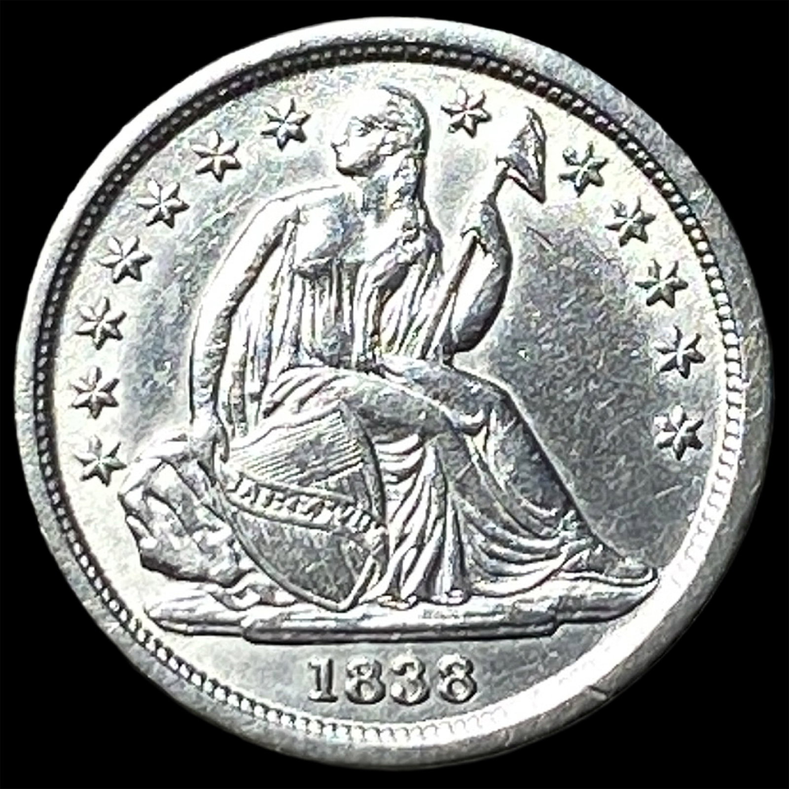 1838 Seated Liberty Silver Dime UNCIRCULATED (1 of 2)