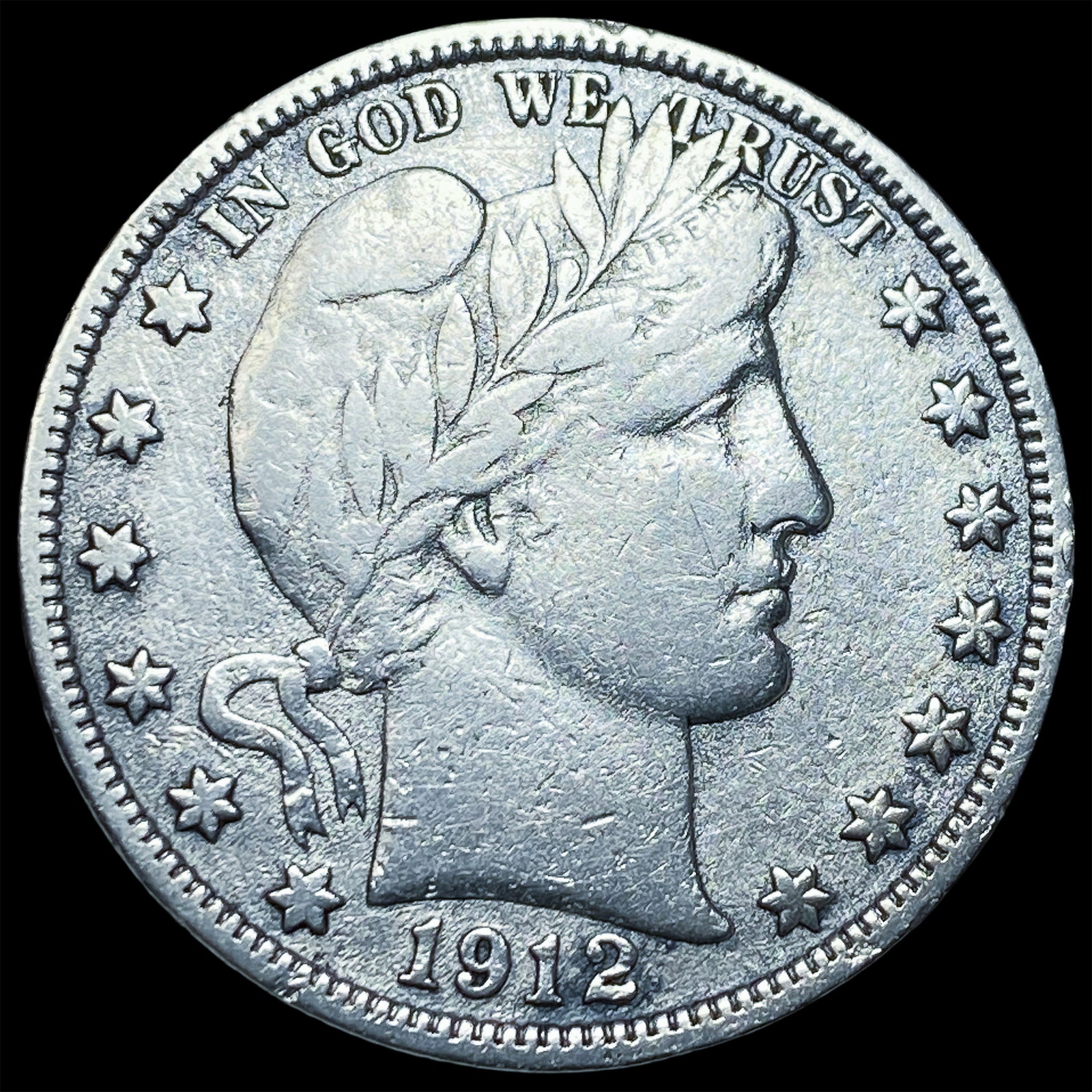1912-S Silver Barber Half Dollar LIGHTLY CIRCULATED: 1912-S Silver Barber Half Dollar LIGHTLY CIRCULATED