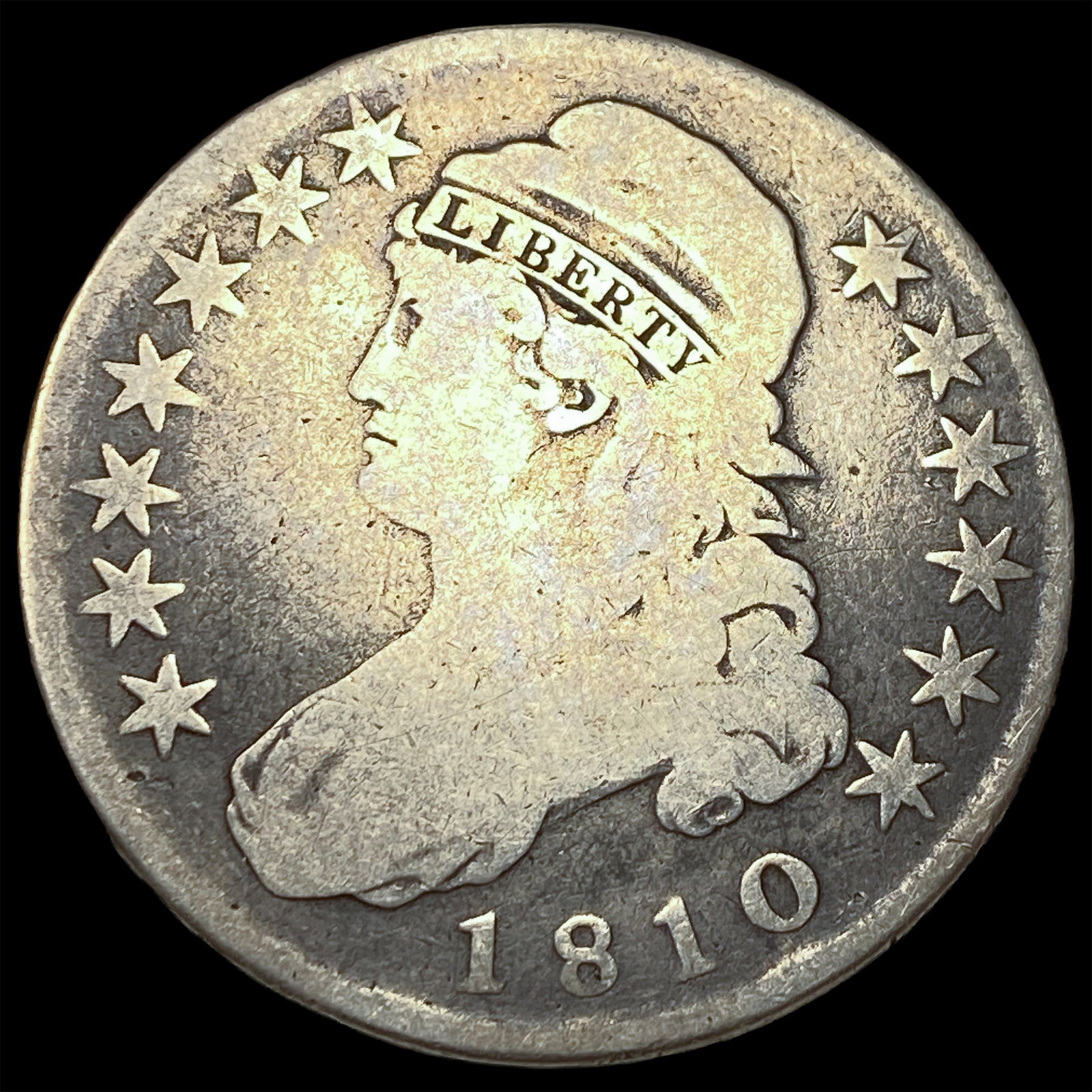 1810 Capped Bust Half Dollar NICELY CIRCULATED: 1810 Capped Bust Half Dollar NICELY CIRCULATED